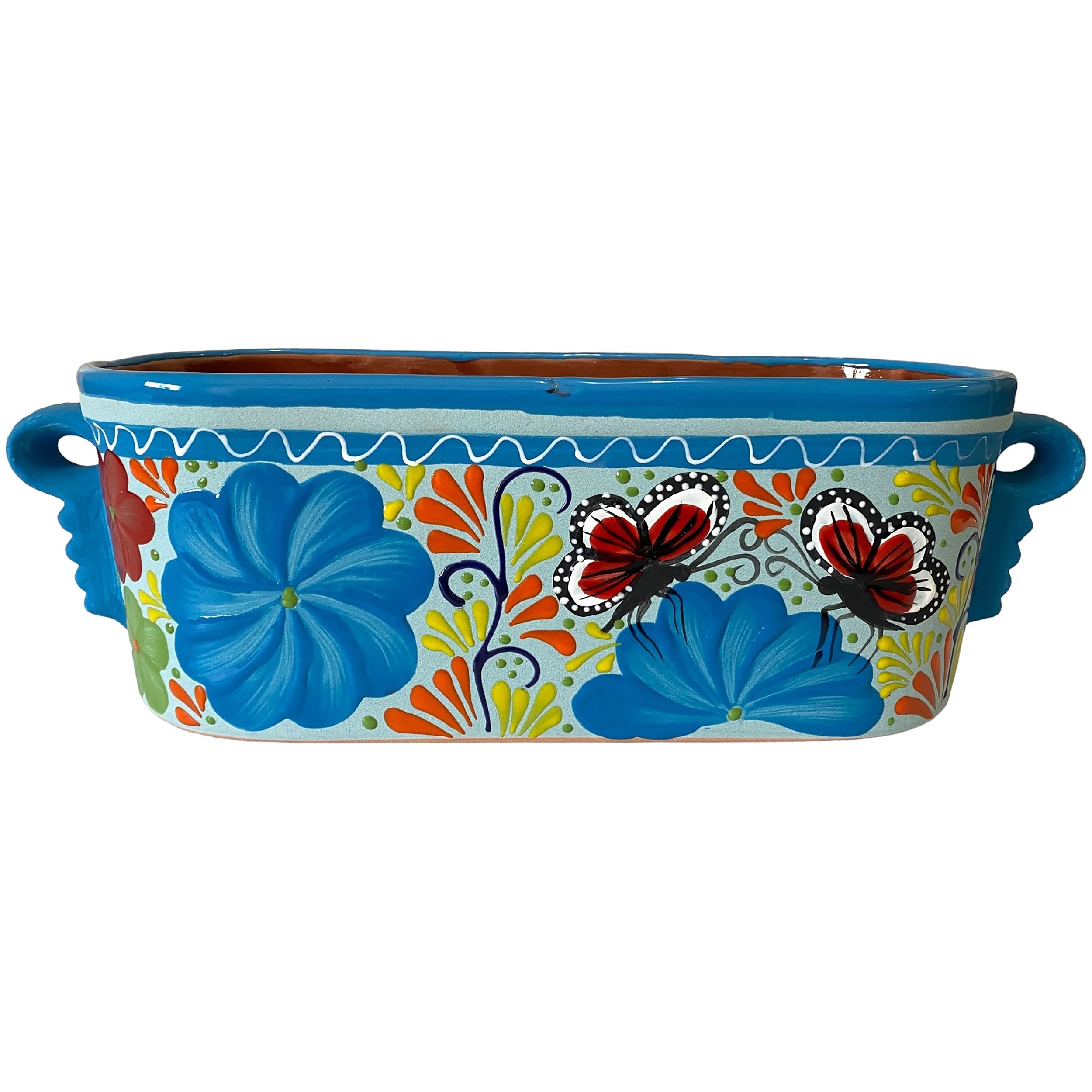 Talavera 12" Bella Especial Window Box Lite Blue — priced per each; minimum 4; multiples of 4