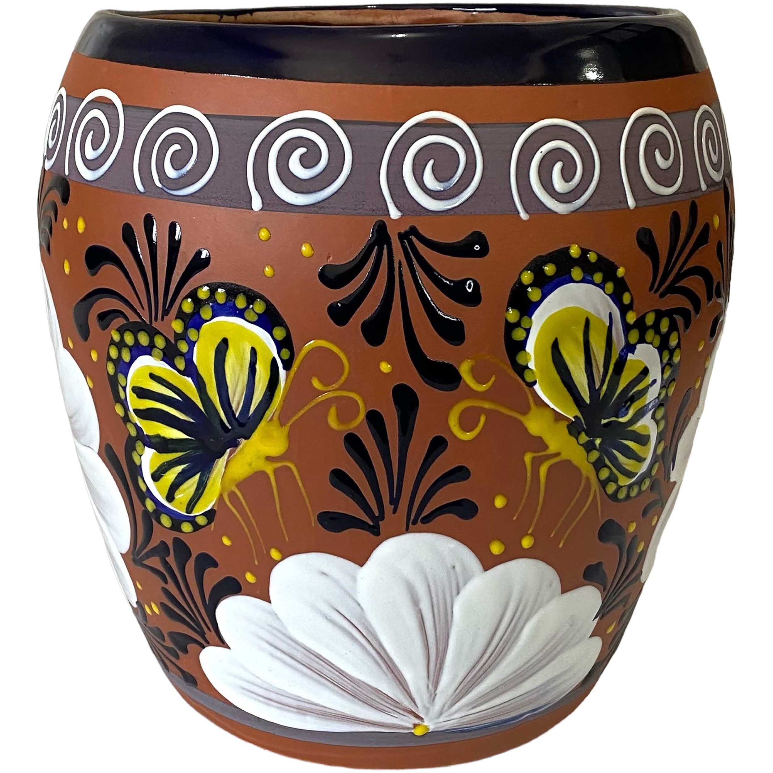 Talavera 11"Hx9.5"W Bella Especial Ovalo Pot Barro — priced per each; minimum 4; multiples of 4