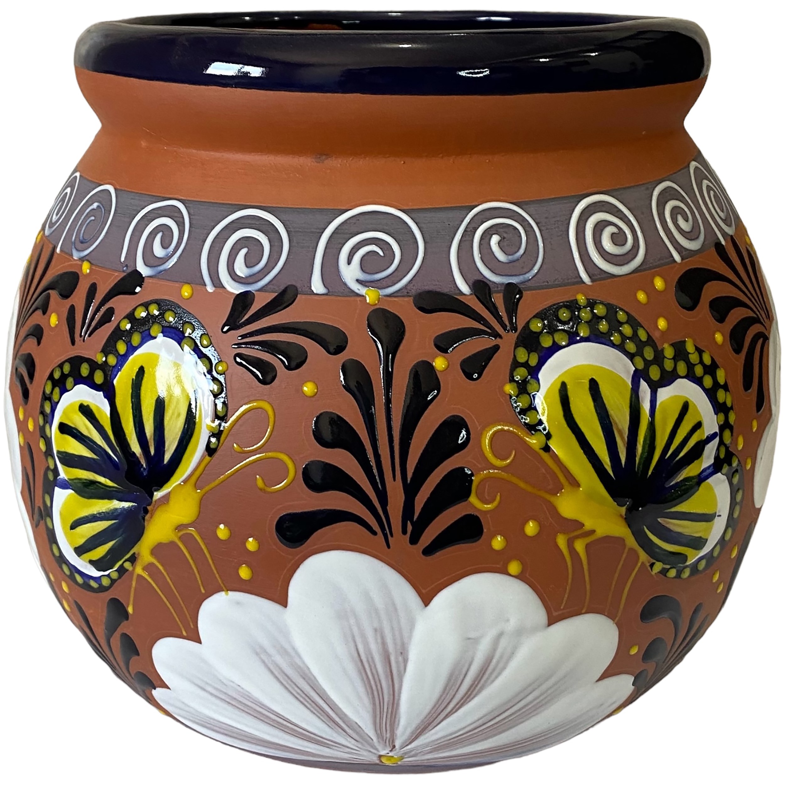Talavera 11.5" Bella Especial Esfera Pot Barro — priced per each; minimum 2; multiples of 2