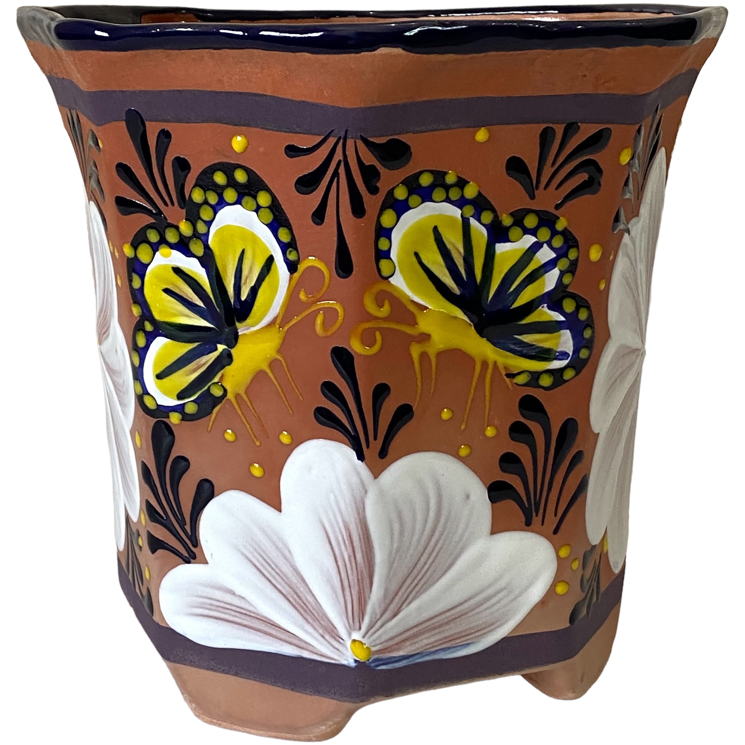 Talavera 8" Bella Especial Octagonal Pot Barro — priced per each; minimum 4; multiples of 4