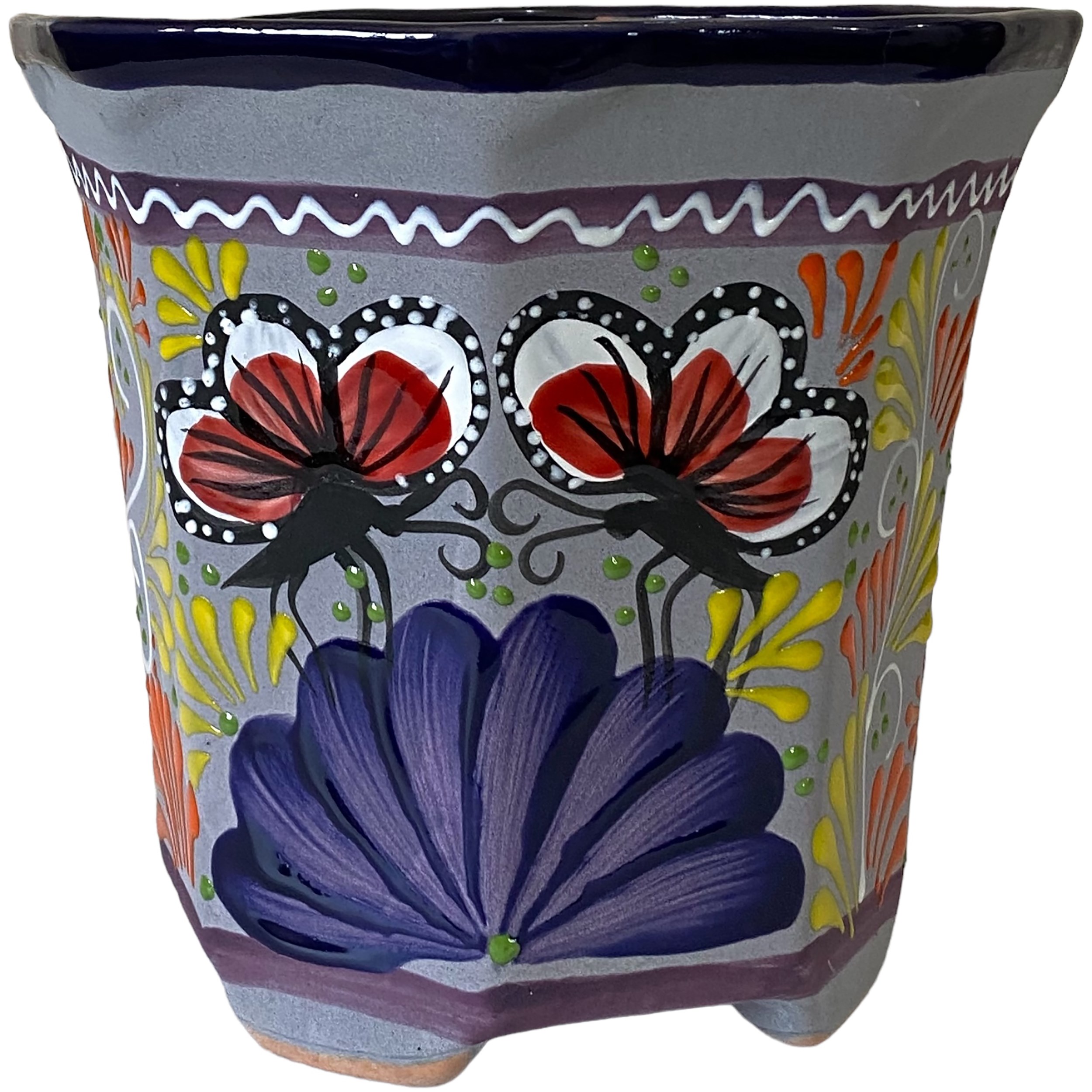 Talavera 12" Bella Especial Octagonal Pot Blue — priced per each; minimum 2; multiples of 2