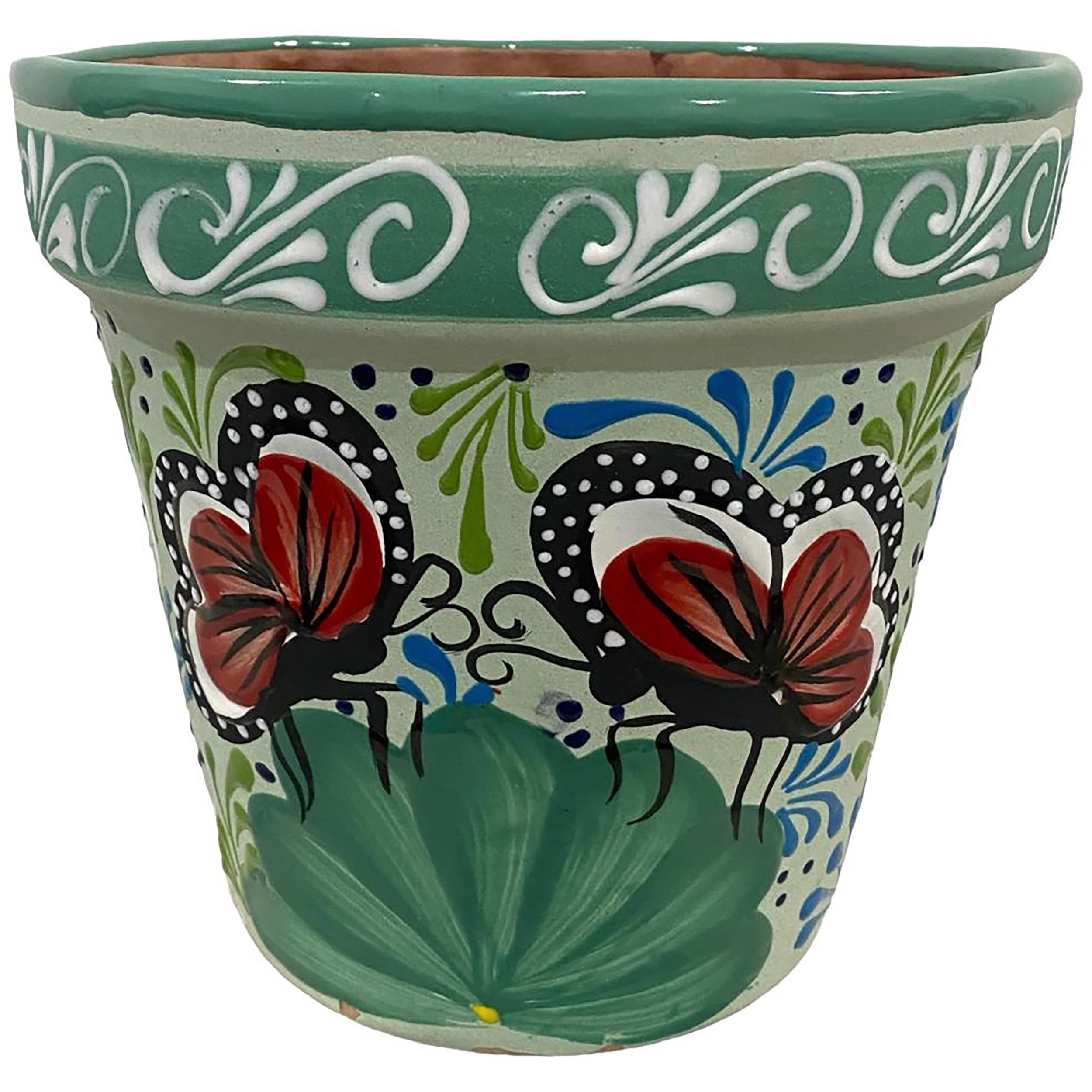 Talavera 7" Bella Especial Flower Pot Teal — priced per each; minimum 4; multiples of 4