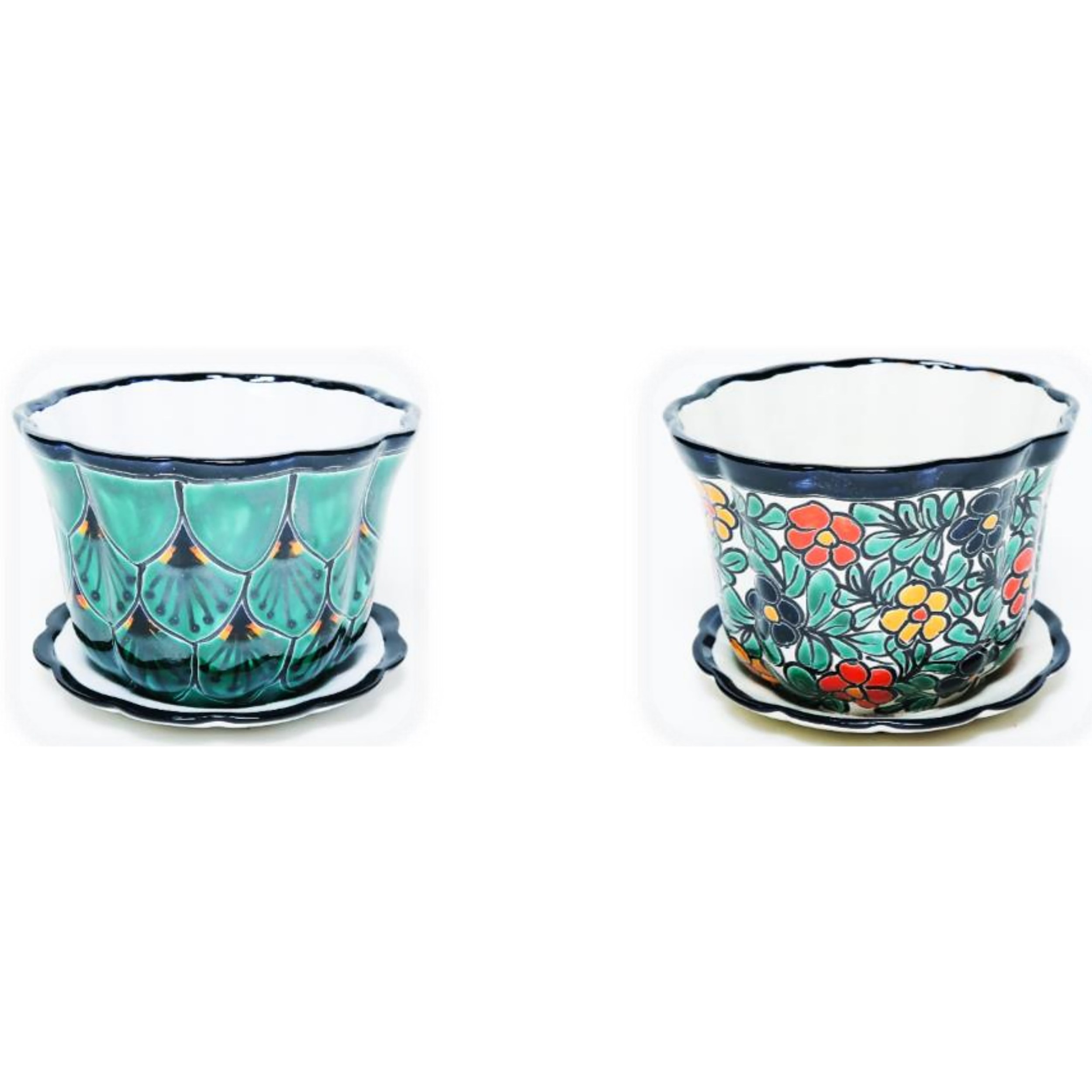 Talavera 8"W Pot with Saucer
