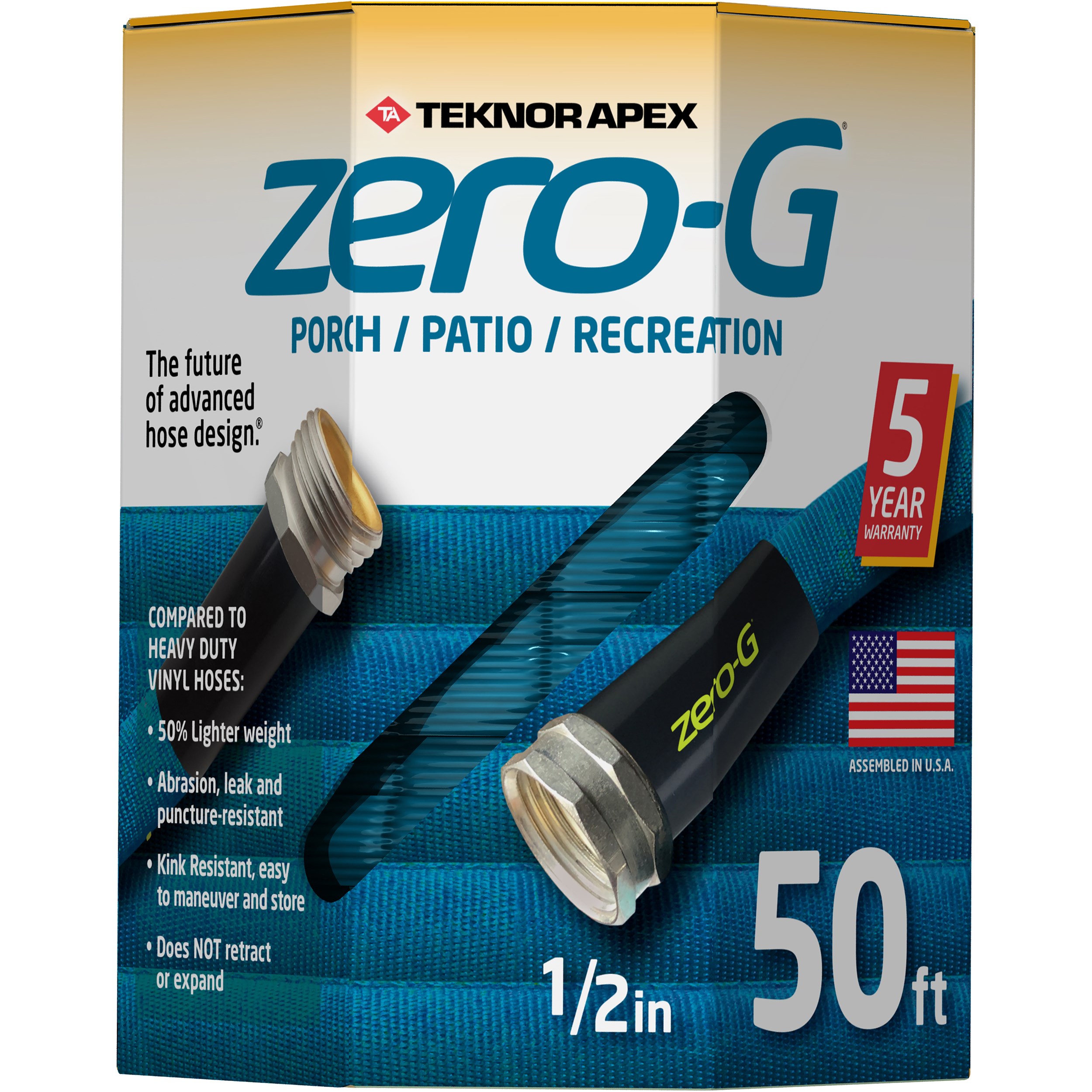 Teknor 1/2"x50' Hose Zero-G Porch & Patio — priced per each; minimum 6; multiples of 6