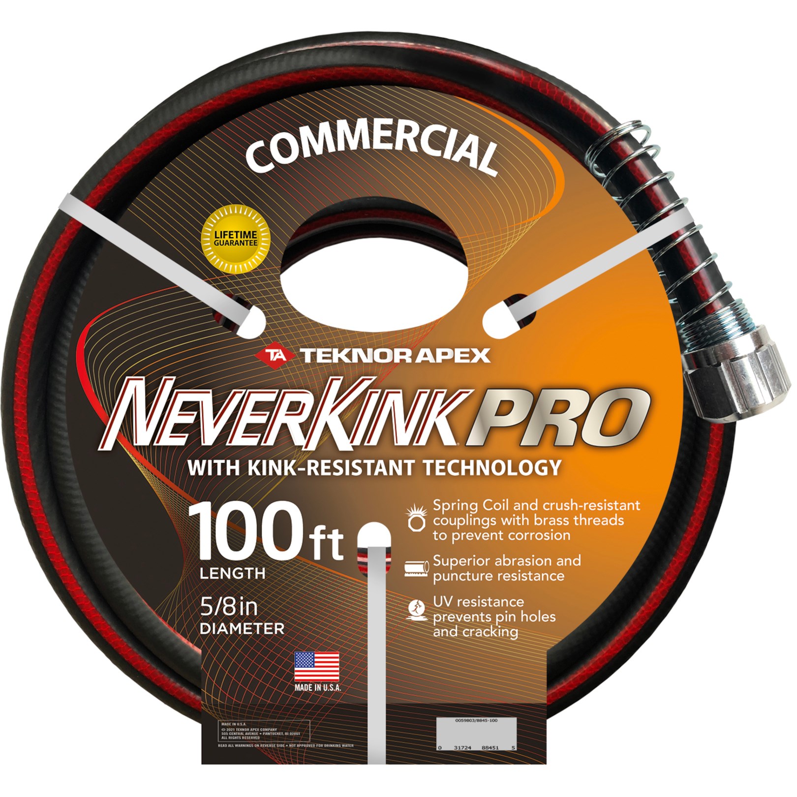 Teknor 5/8"x100' Hose Neverkink Pro Commercial — priced per each; minimum 3; multiples of 3