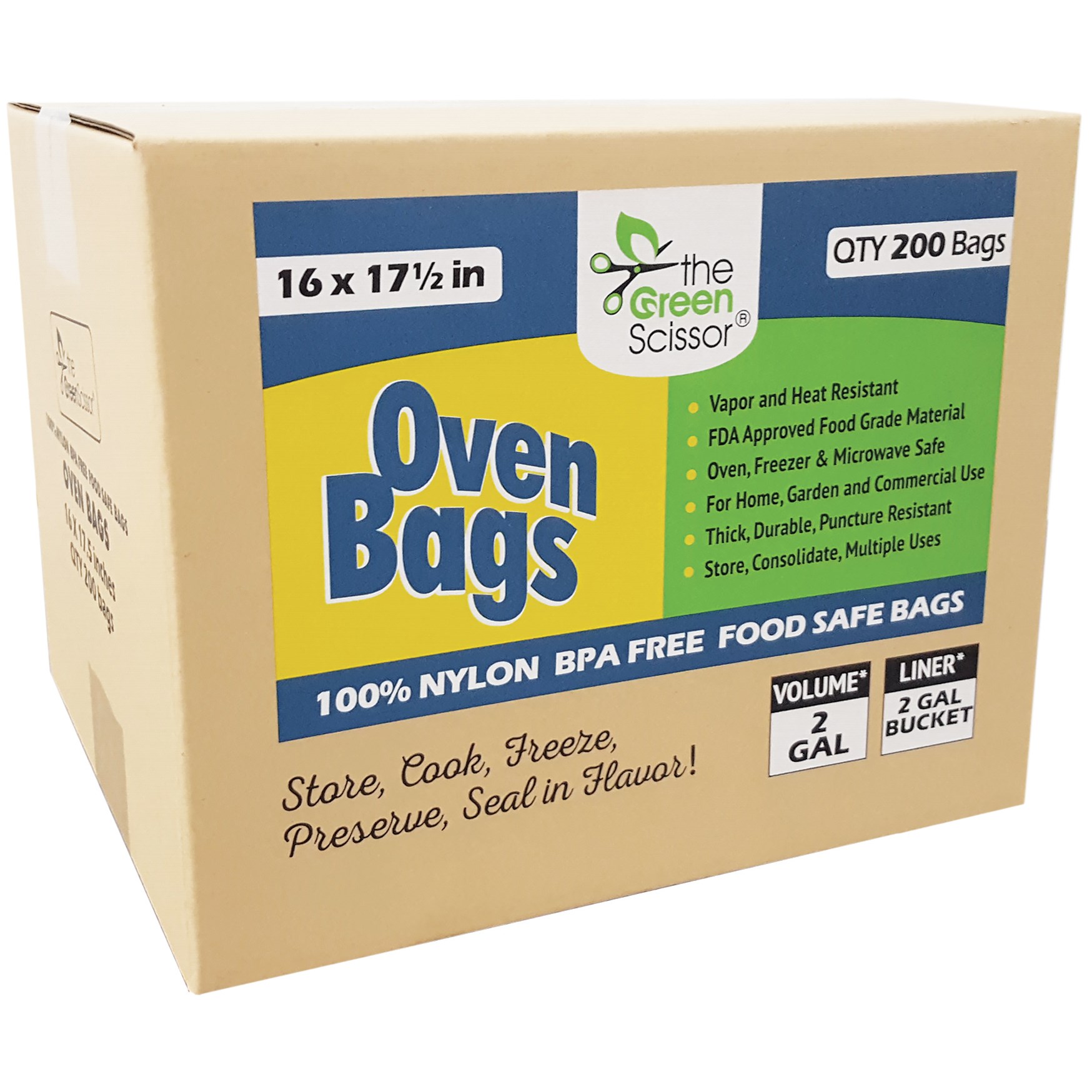Green Scissor 16"x 17.5" Oven Bags — Single Unit