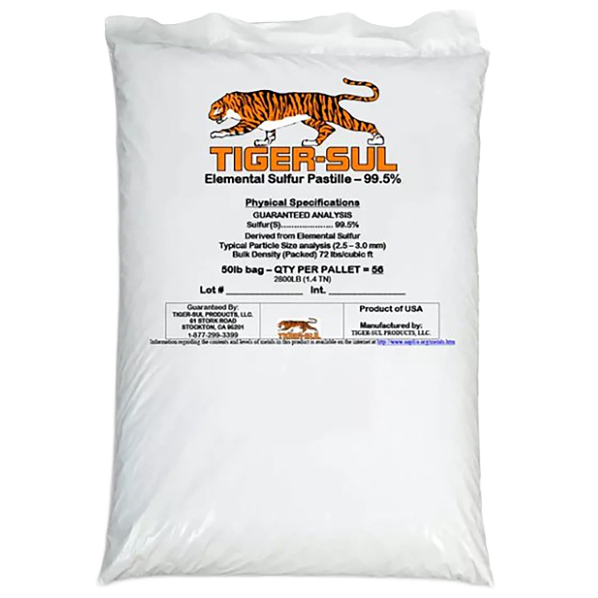 Tiger-Sul 99.5% Elemental Sulfur 50lb — Single Unit