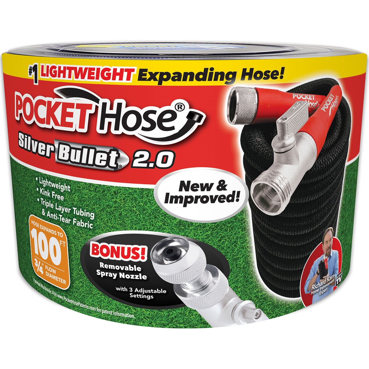 Telebrands 100' Pocket Hose Silver Bullet 2.0 — priced per each; minimum 6; multiples of 6