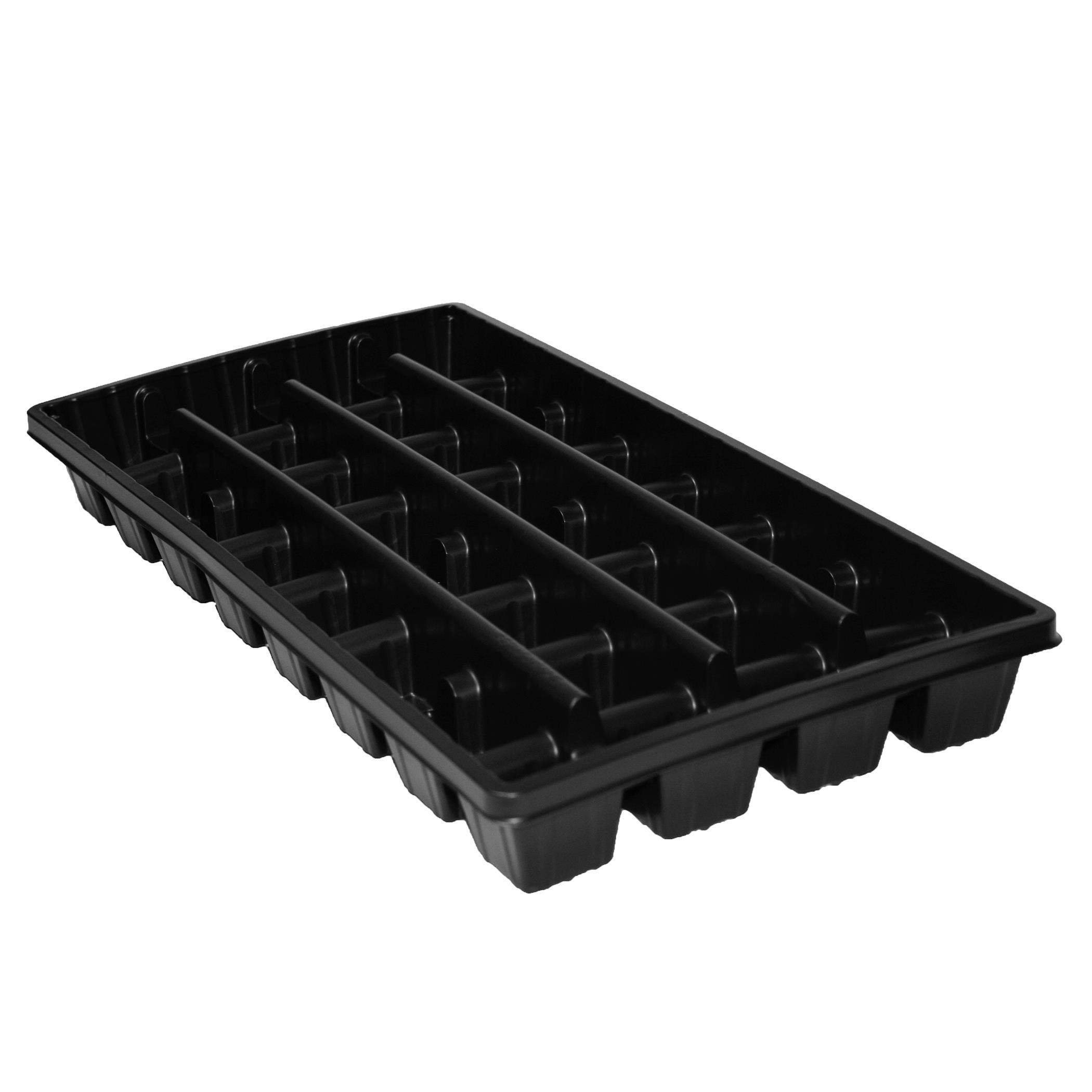 T. O. Plastics 02.50 Square Pot Tray 32 Count Press Fit Tray Black — Single Unit