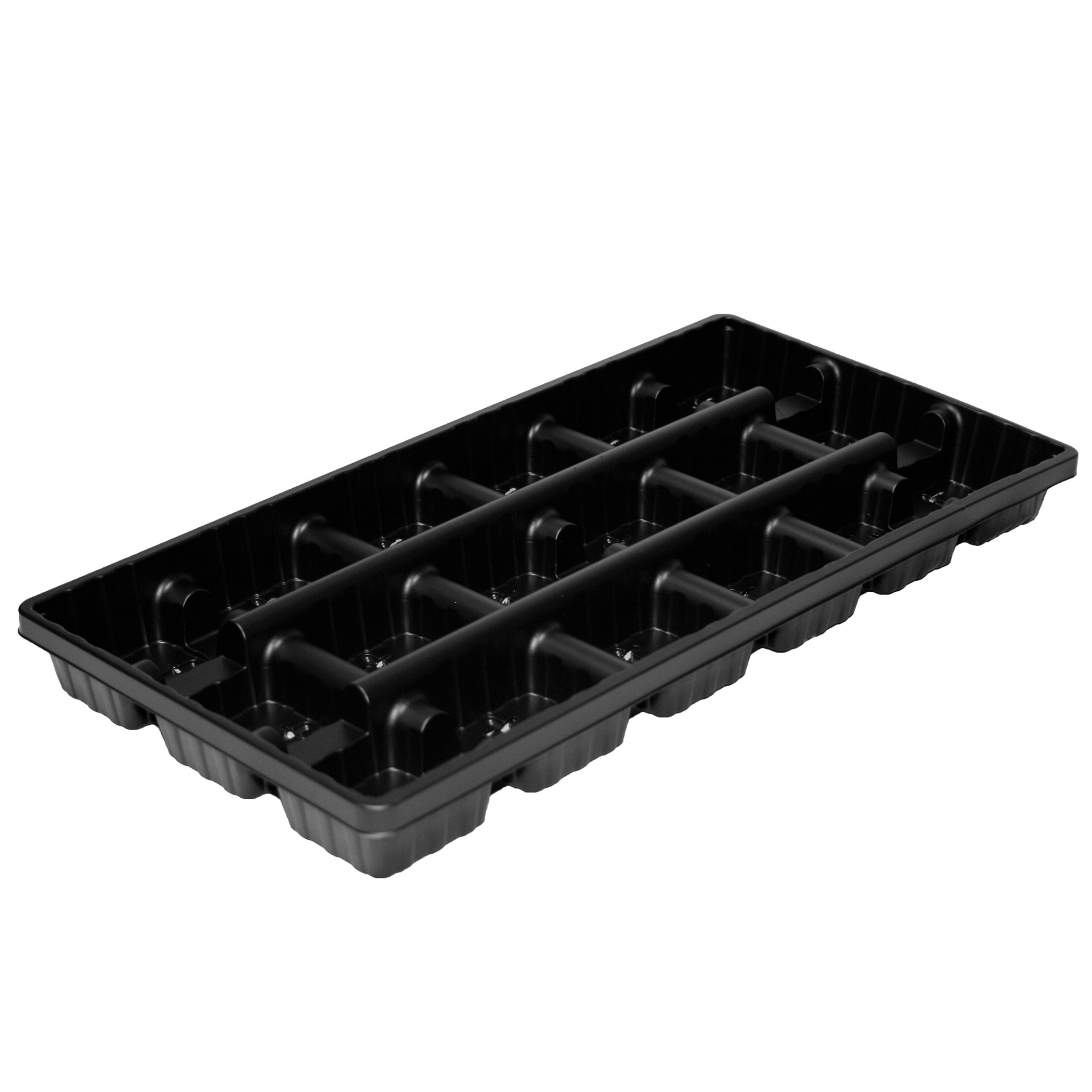 T. O. Plastics 03.50 Square Pot Tray 18 Count Press Fit Tray Black — Single Unit
