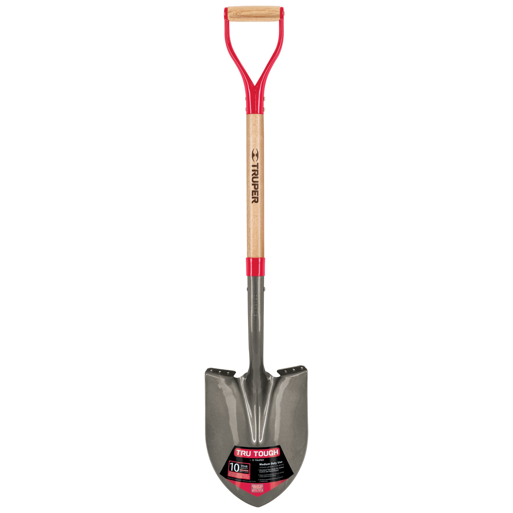 Truper Trutough Round Point Shovel D Handle — priced per each; minimum 6; multiples of 6
