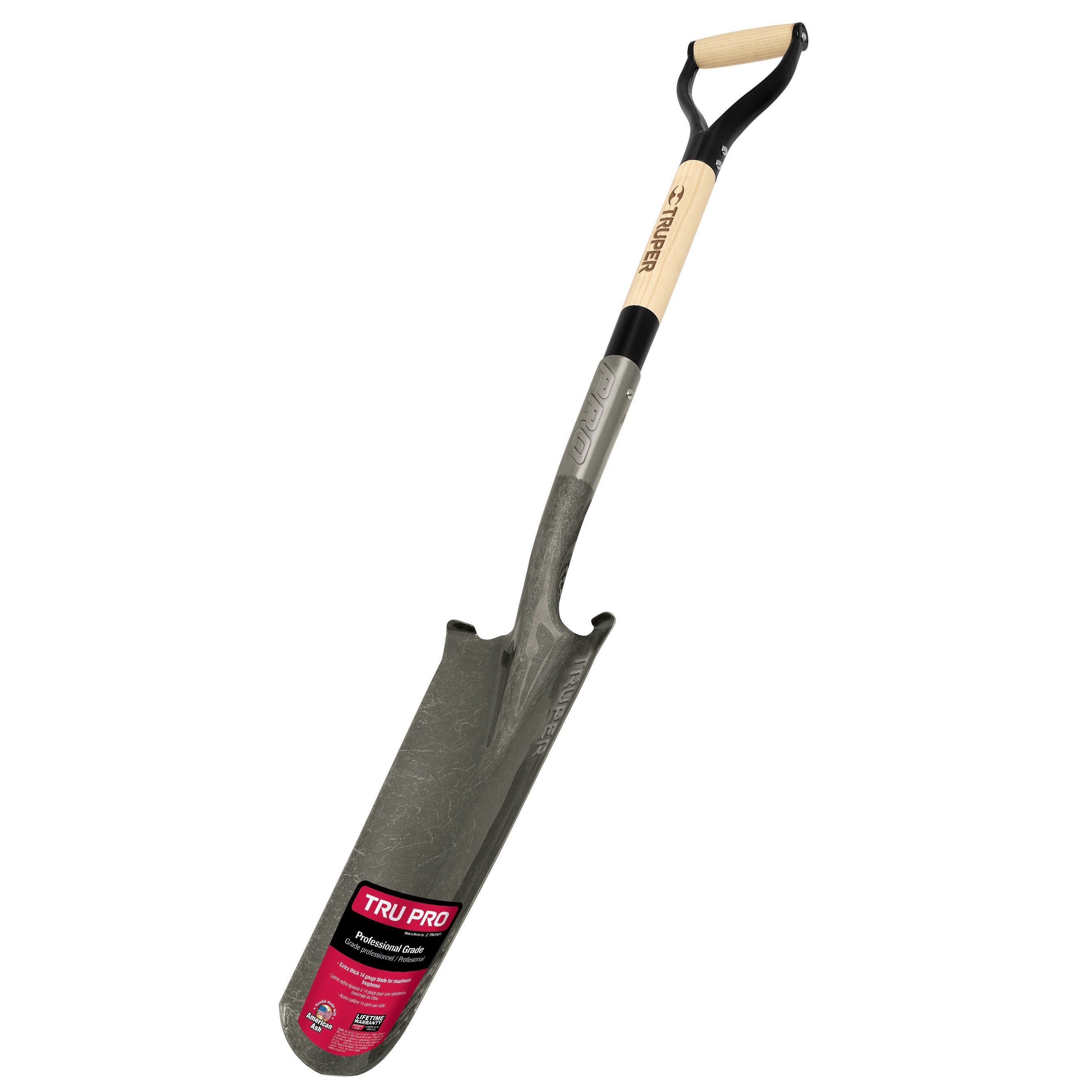 Truper Trupro 16" D Handle Drain Spade — priced per each; minimum 6; multiples of 6
