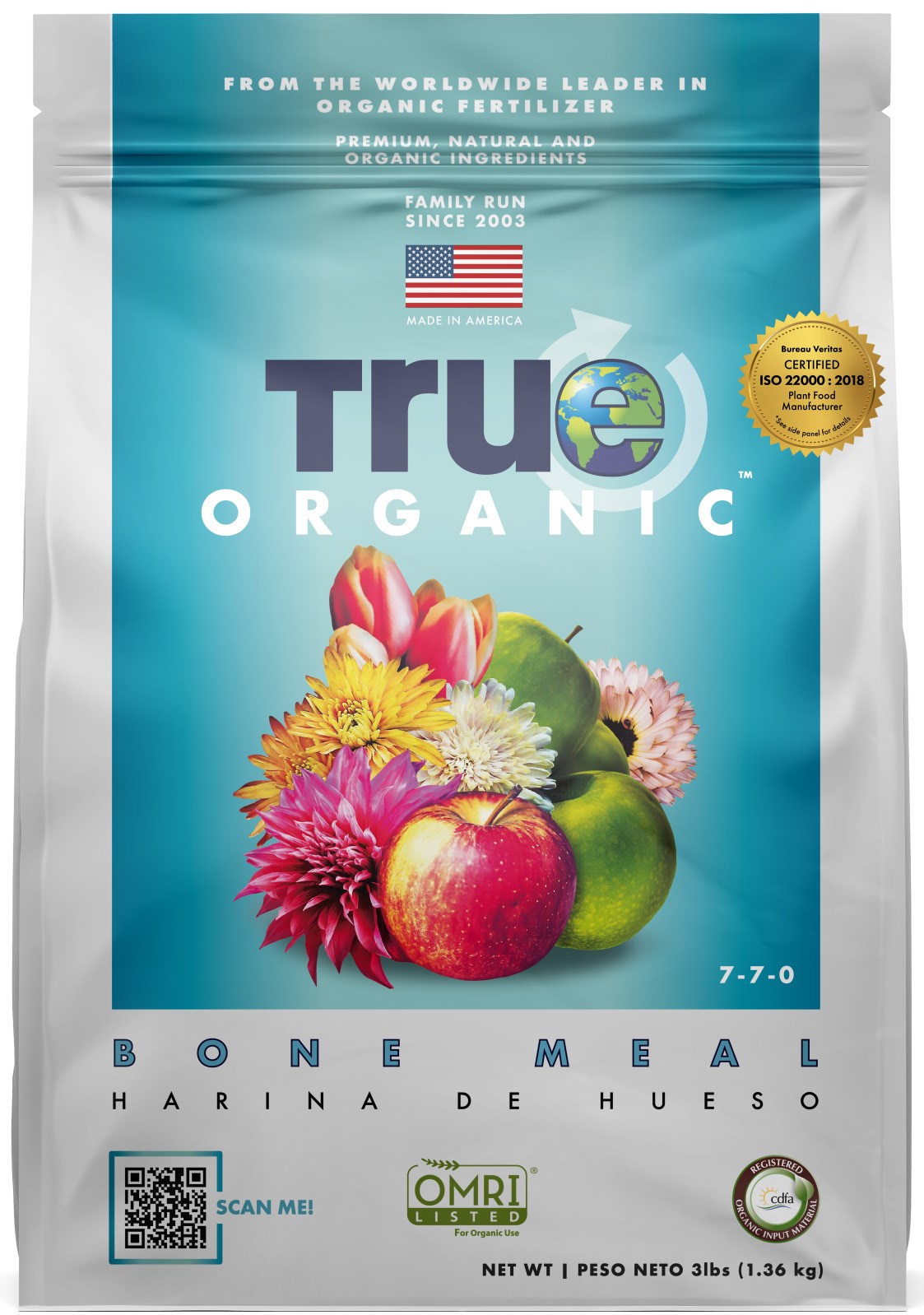 True Organic 3# Bone Meal — priced per each; minimum 6; multiples of 6