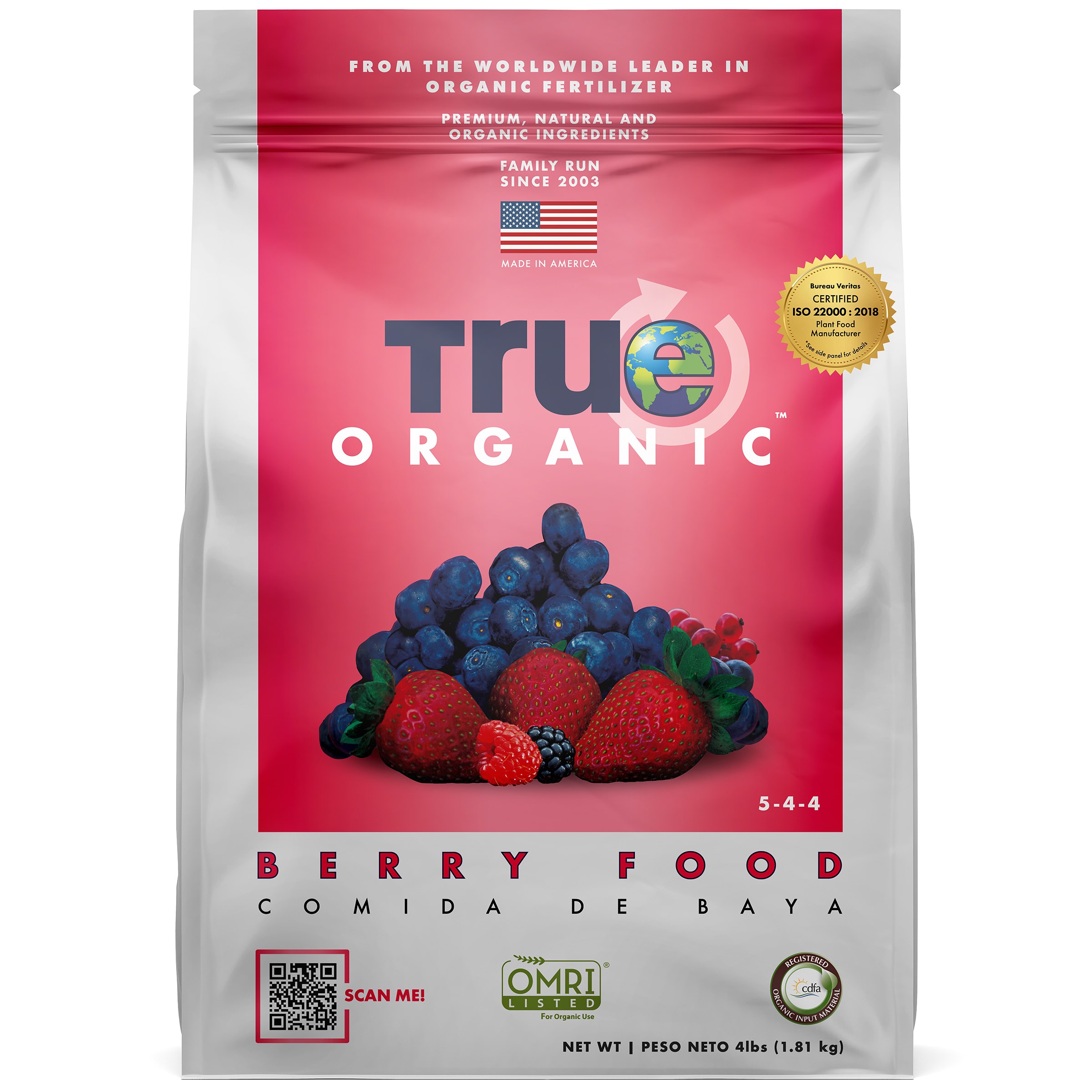 True Organic 4# Berry Plant Food — priced per each; minimum 6; multiples of 6