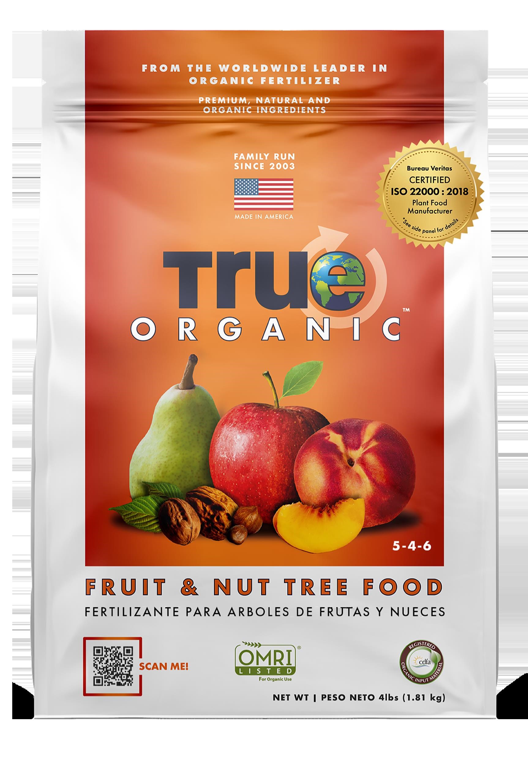 True Organic 4# Fruit & Nut Tree Food — priced per each; minimum 6; multiples of 6