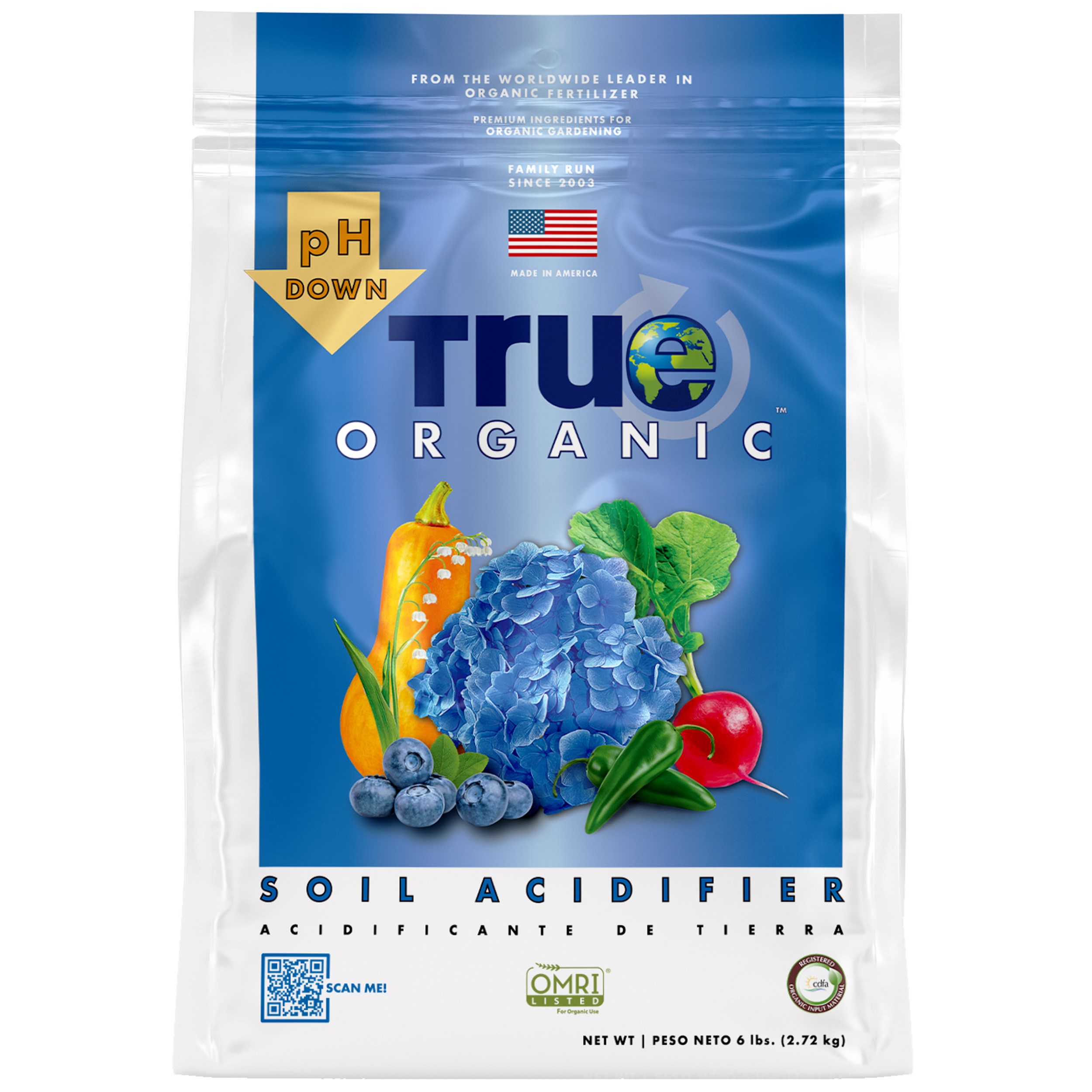 True Organic 6# Soil Acidifer pH Down — priced per each; minimum 4; multiples of 4