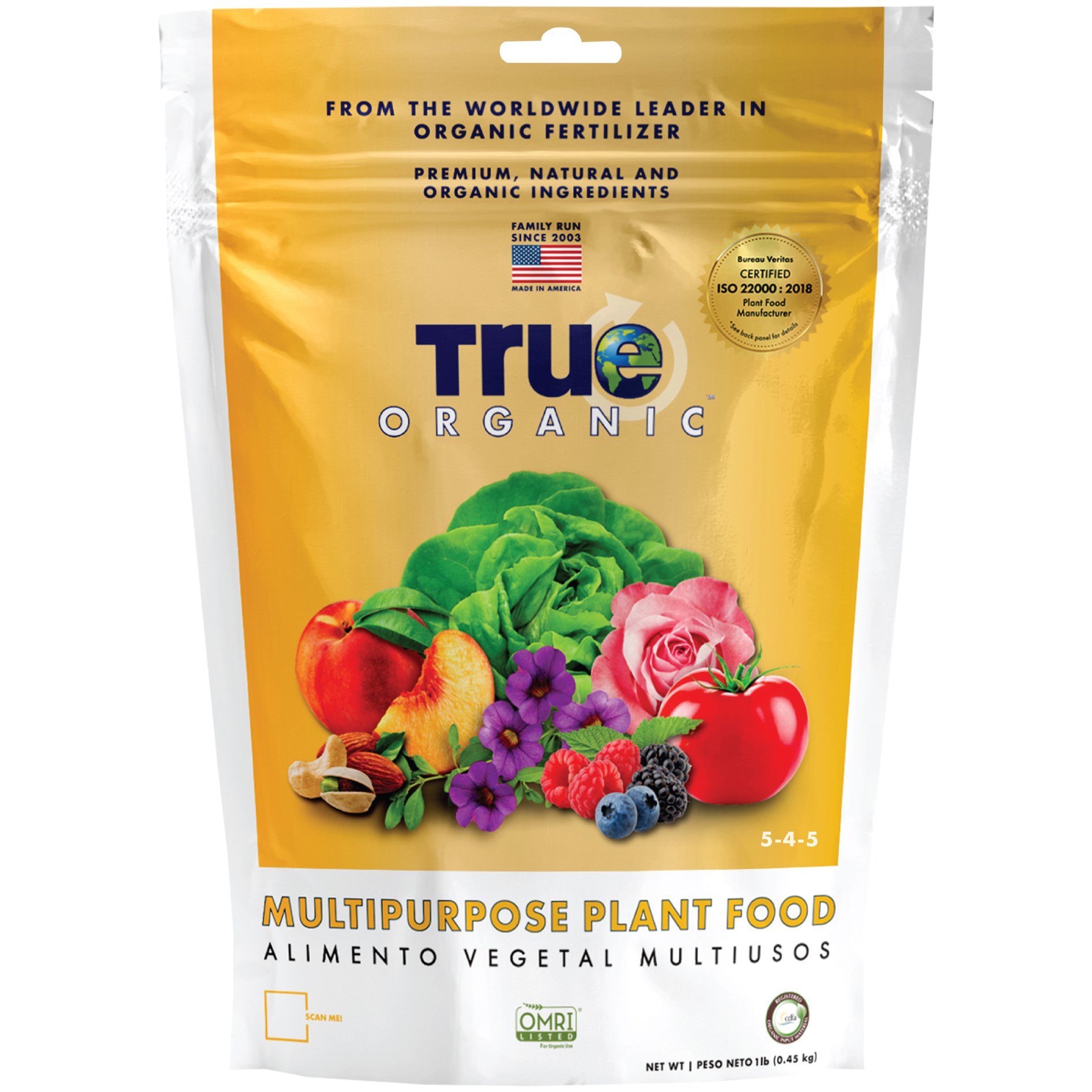 True Organic 1# Multipurpose Plant Food — priced per each; minimum 8; multiples of 8