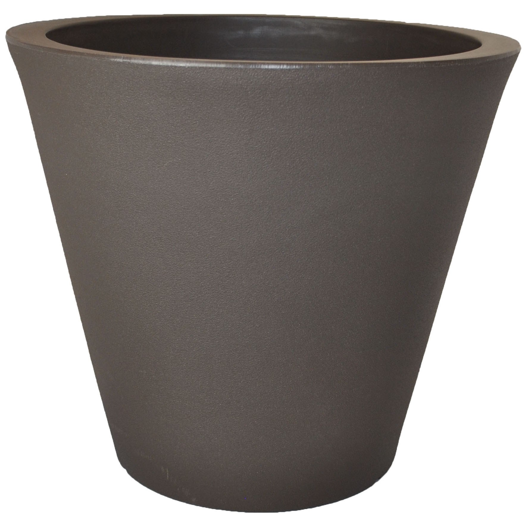 Tusco 20" Cosmo Round Planter Espresso — priced per each; minimum 6; multiples of 6
