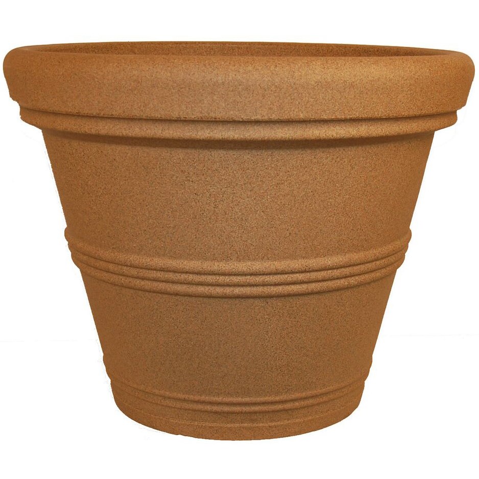 Tusco 15.5" Rolled Rim Planter Sandstone