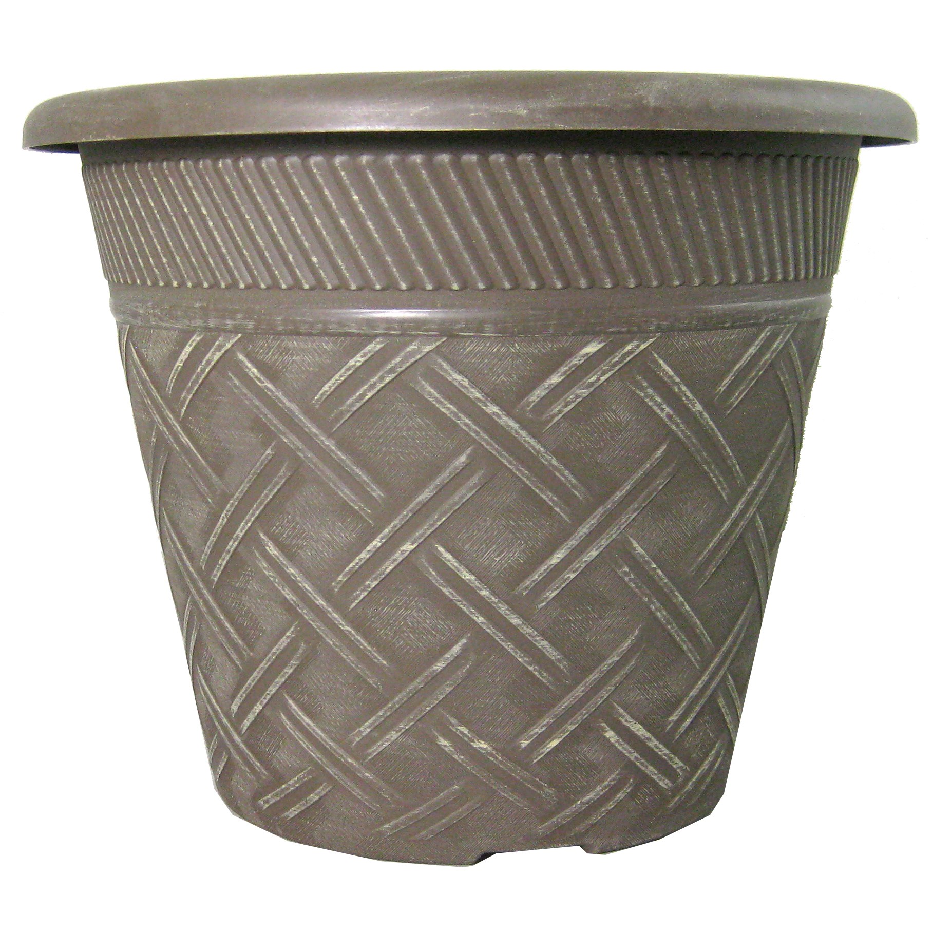 Grower Select 11.00 Nondas Lattice Pot ACP Aged Cappuccino 1.9gal - 10.827in OD x 9.5in ID x 8.734in H — Case of 50