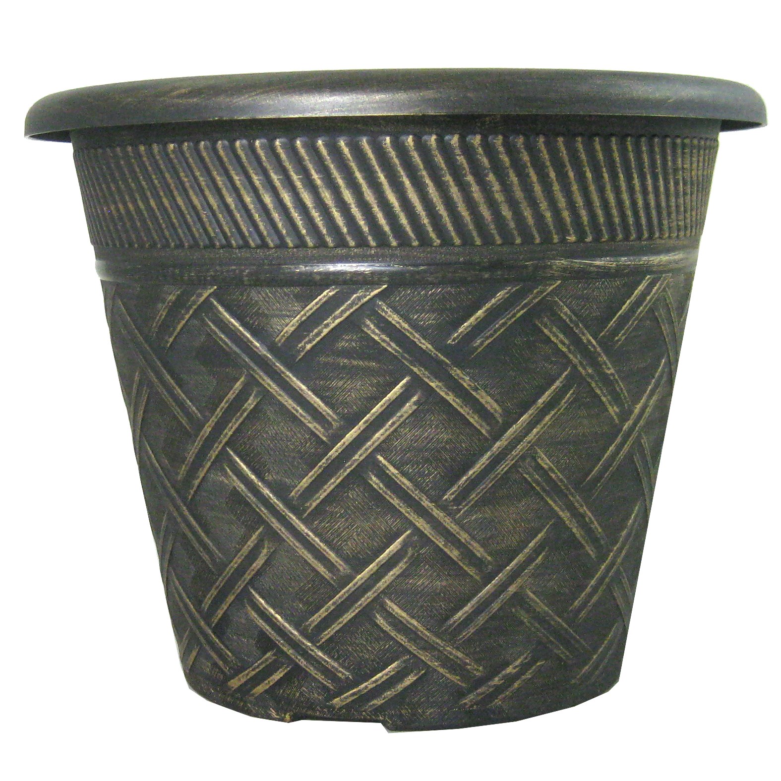 Grower Select 11.00 Nondas Lattice Pot Black / Bronze 1.9gal - 10.827in OD x 9.5in ID x 8.734in H — Case of 50