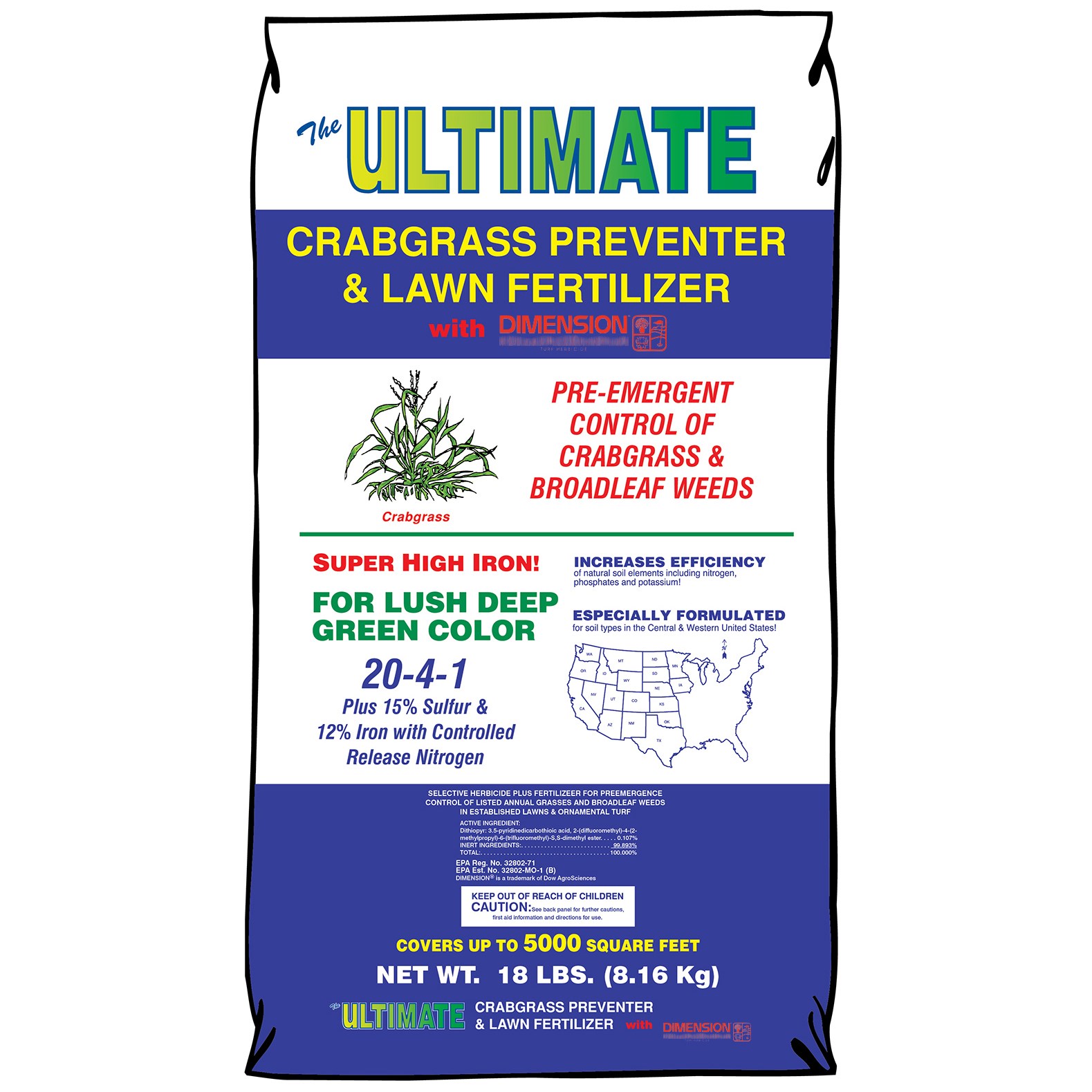 Ultimate 18# Crabgrass Preventer 20-4-1 Dimension