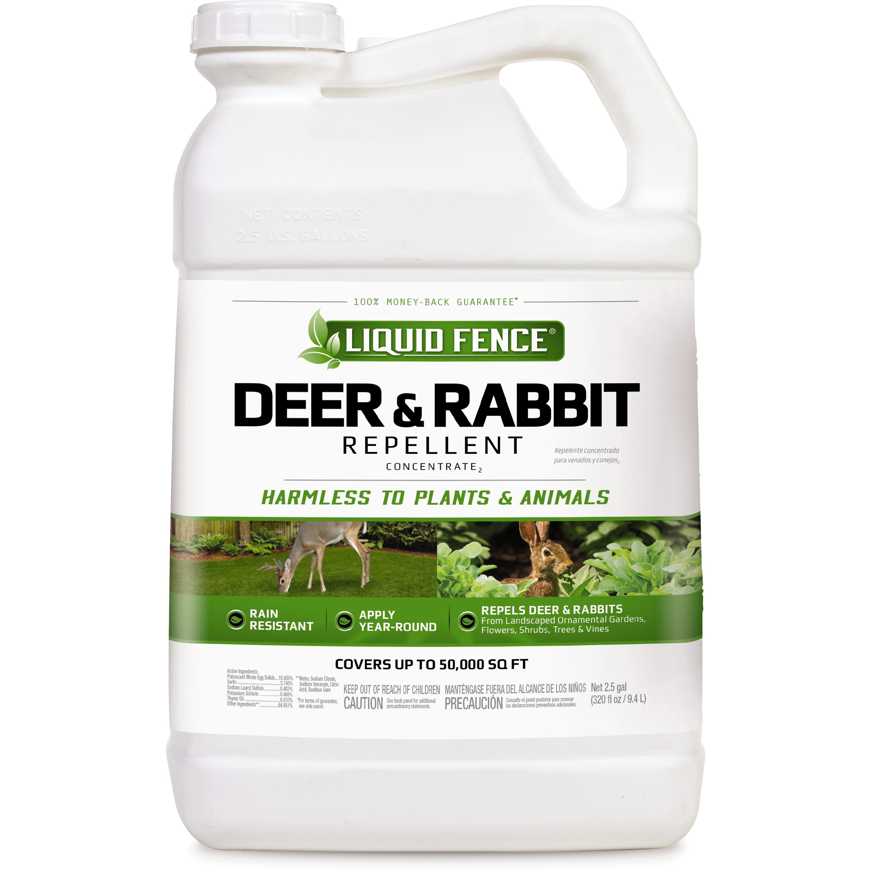 Liquid Fence 2.5gal Conc Deer & Rabbit Repellent — priced per each; minimum 2; multiples of 2