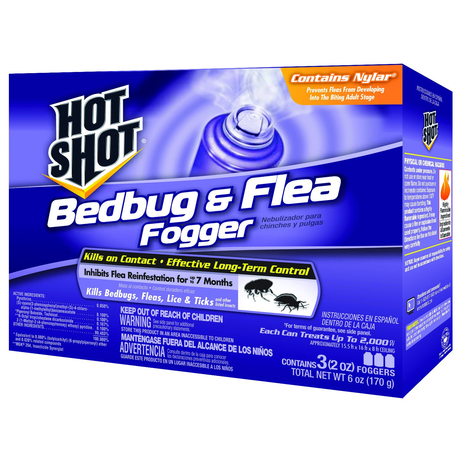 Hot Shot Bed Bug Flea Fogger 3pk