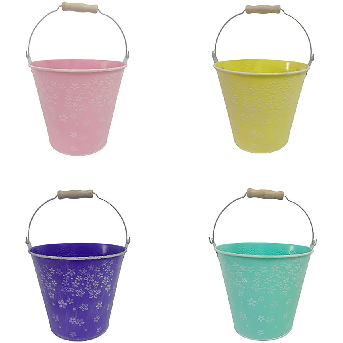 VCS 8" Flower Embossed Pail — priced per each; minimum 24; multiples of 24