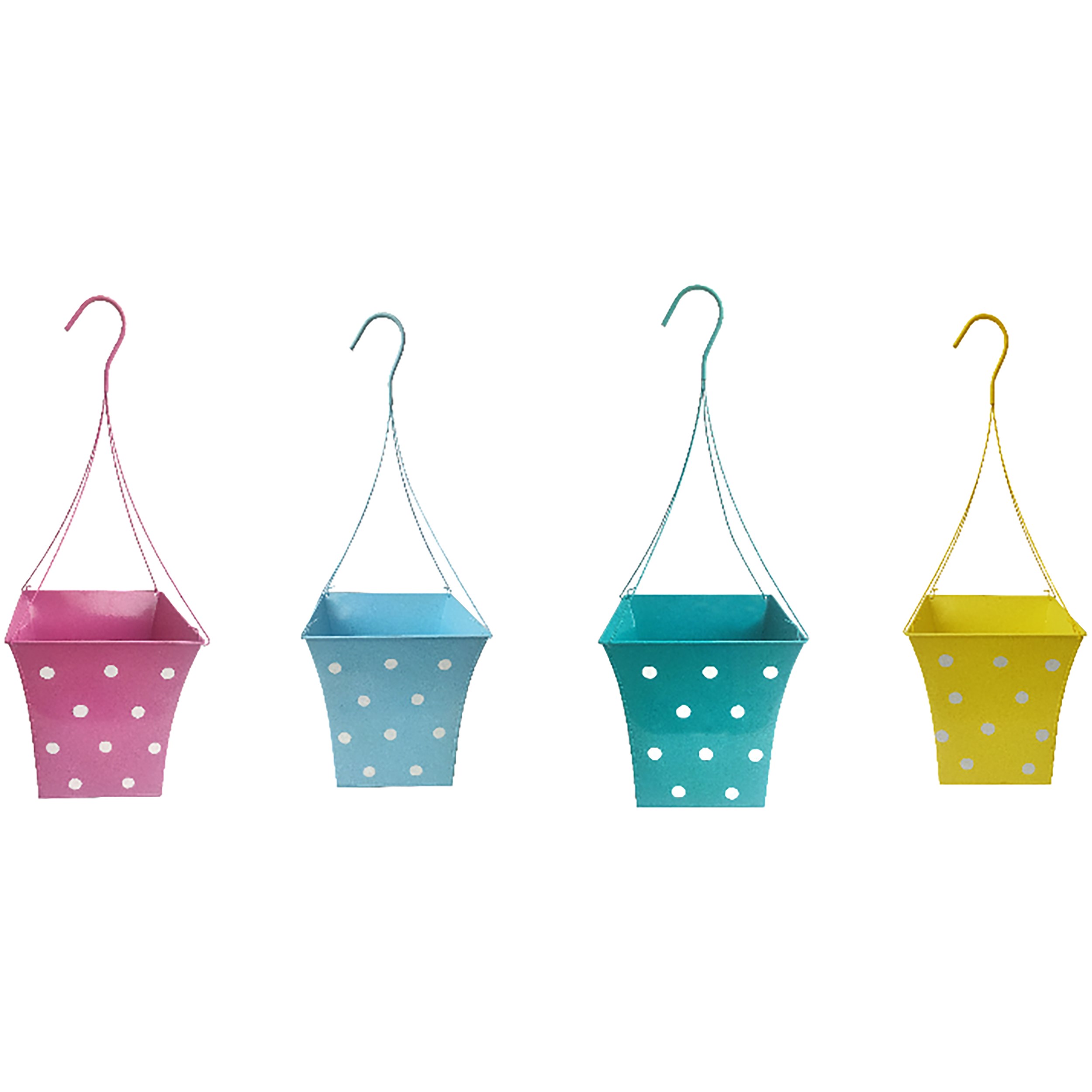 VCS 10" Hanging Polka Dot Planters — priced per each; minimum 12; multiples of 12
