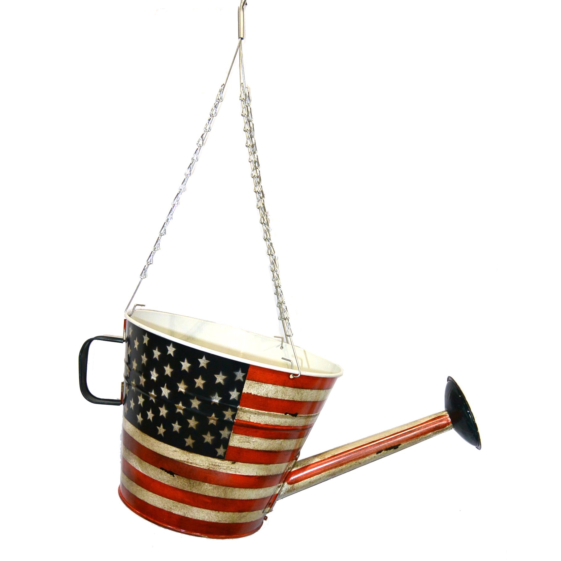 VCS 10" Hang Pour Watercan Planter Stars & Stripes — priced per each; minimum 12; multiples of 12