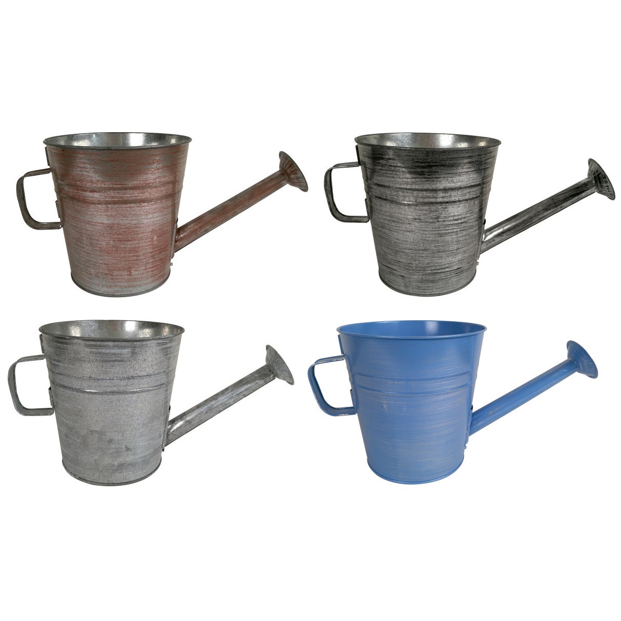 VCS 7" KD Watering Can Planters Galvanized Brushed — priced per each; minimum 12; multiples of 12
