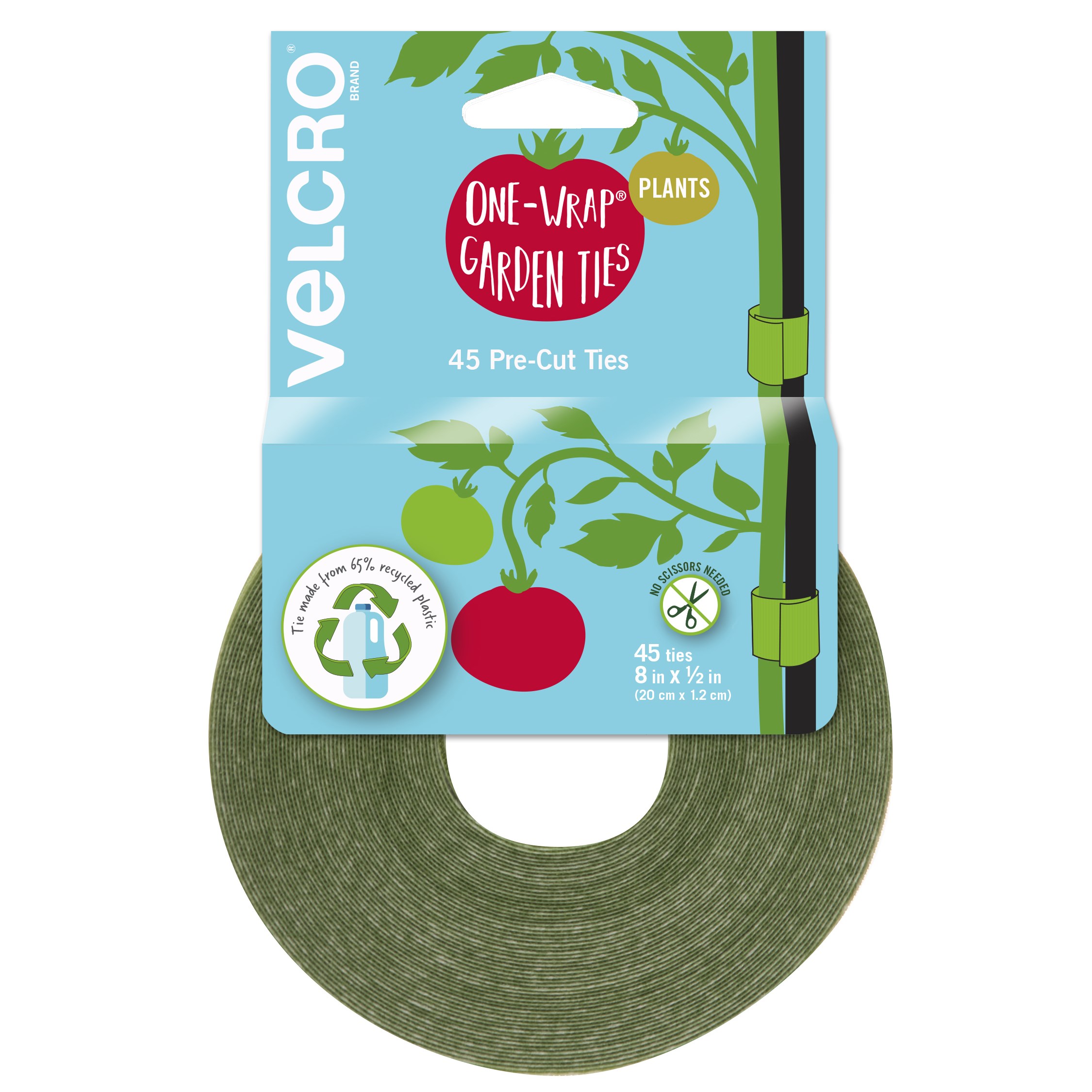 Velcro Brand One-Wrap Garden Ties 8in X 1/2in Precut 45-count 6/48