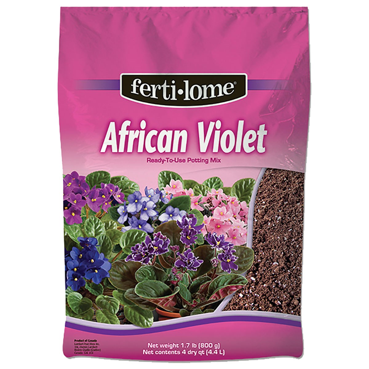 VPG 4Qt African Violet Mix Fertilome — priced per each; minimum 12; multiples of 12