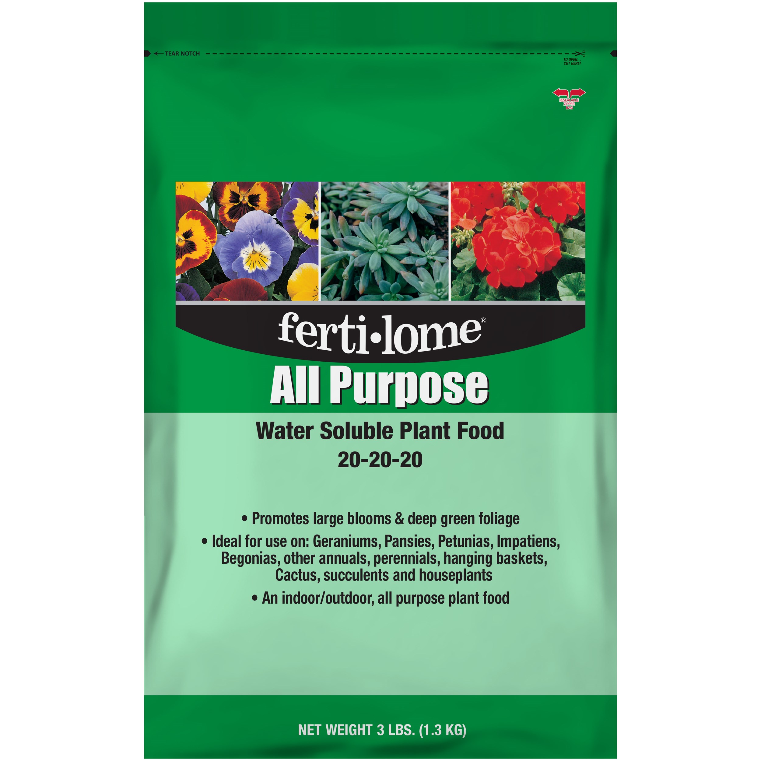 Fertilome 3# All Purpose WSF 20-20-20 — priced per each; minimum 12; multiples of 12