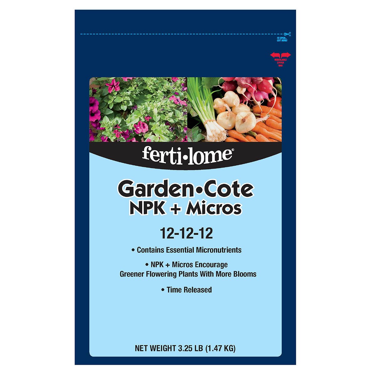 Fertilome 3.25# Garden Cote 12-12-12 Plant Food — priced per each; minimum 12; multiples of 12