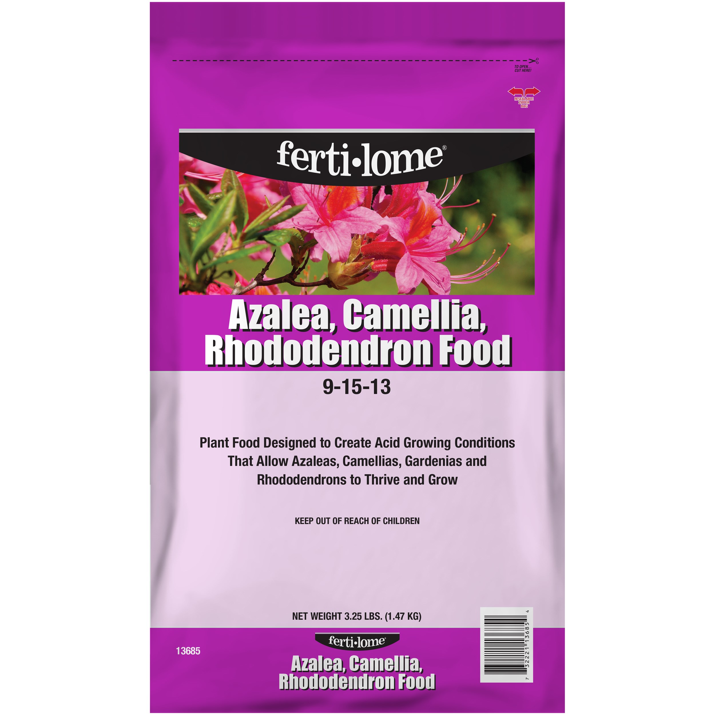 Fertilome 3.25# Azalea, Camellia, Rhododendron Food 9-15-13 — priced per each; minimum 12; multiples of 12