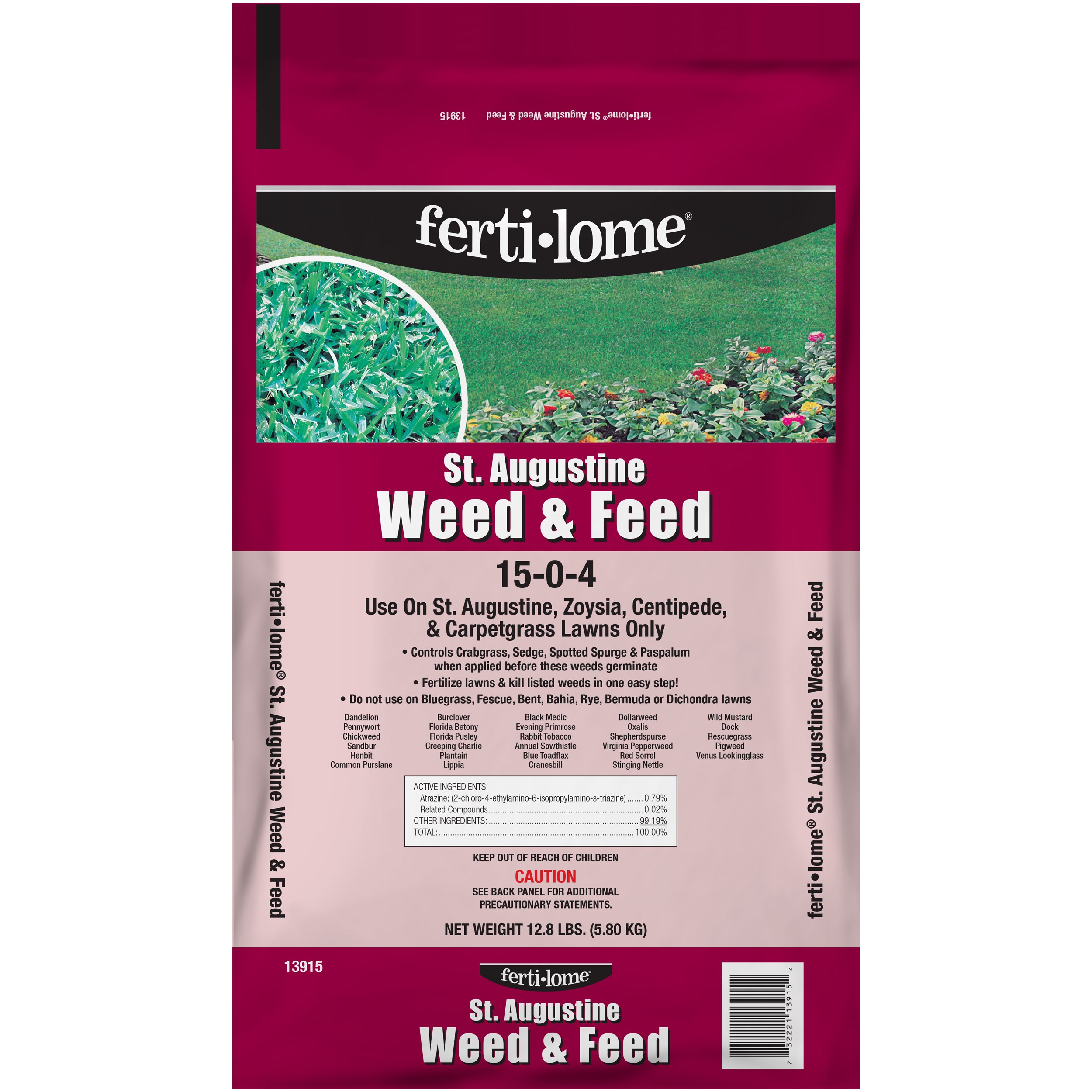 Fertilome 12.8# St. Augustine Weed & Feed 15-0-4
