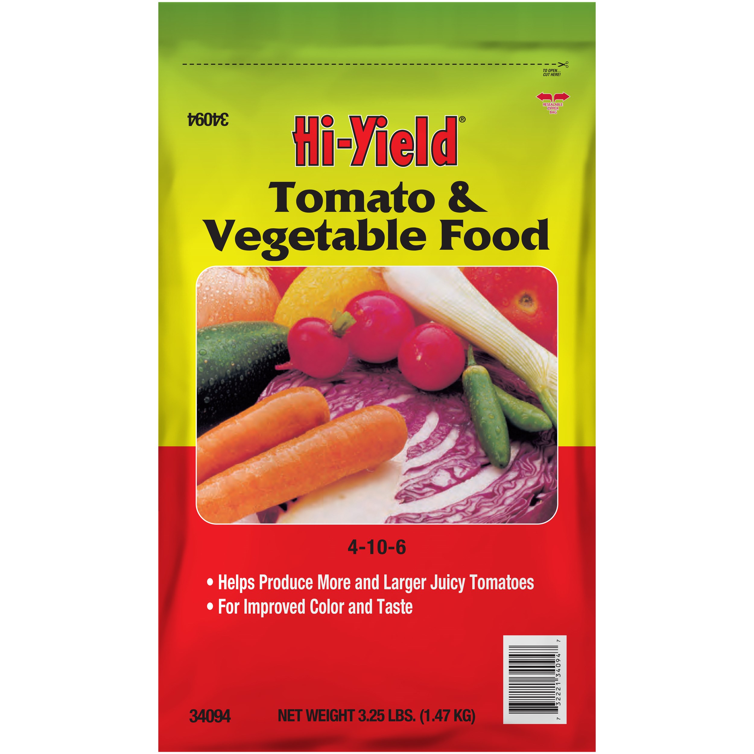 HiYield 3.25# Tomato & Vegetable Food 4-10-6 — priced per each; minimum 12; multiples of 12