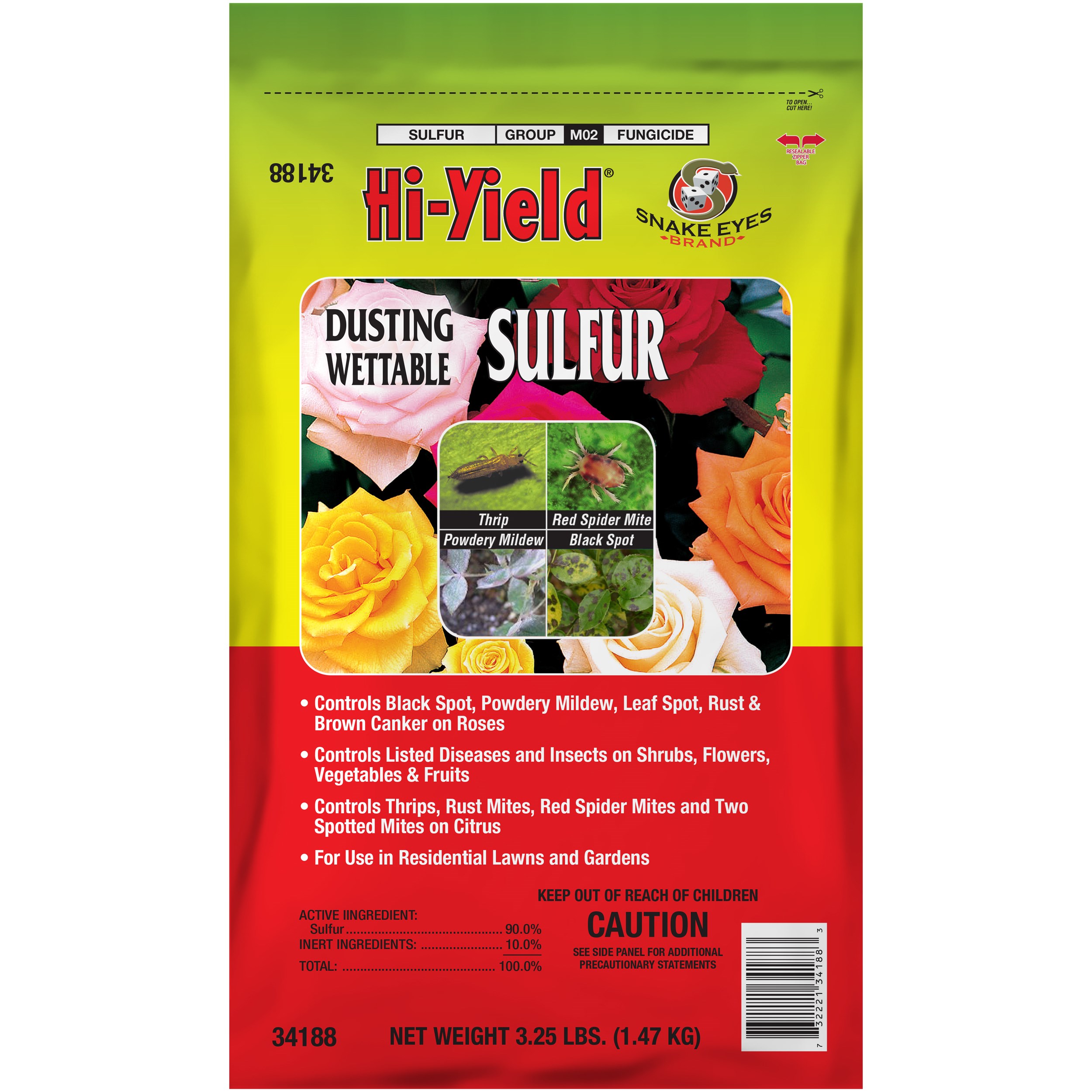 HiYield 3.25# Dusting Wettable Sulfur — priced per each; minimum 12; multiples of 12