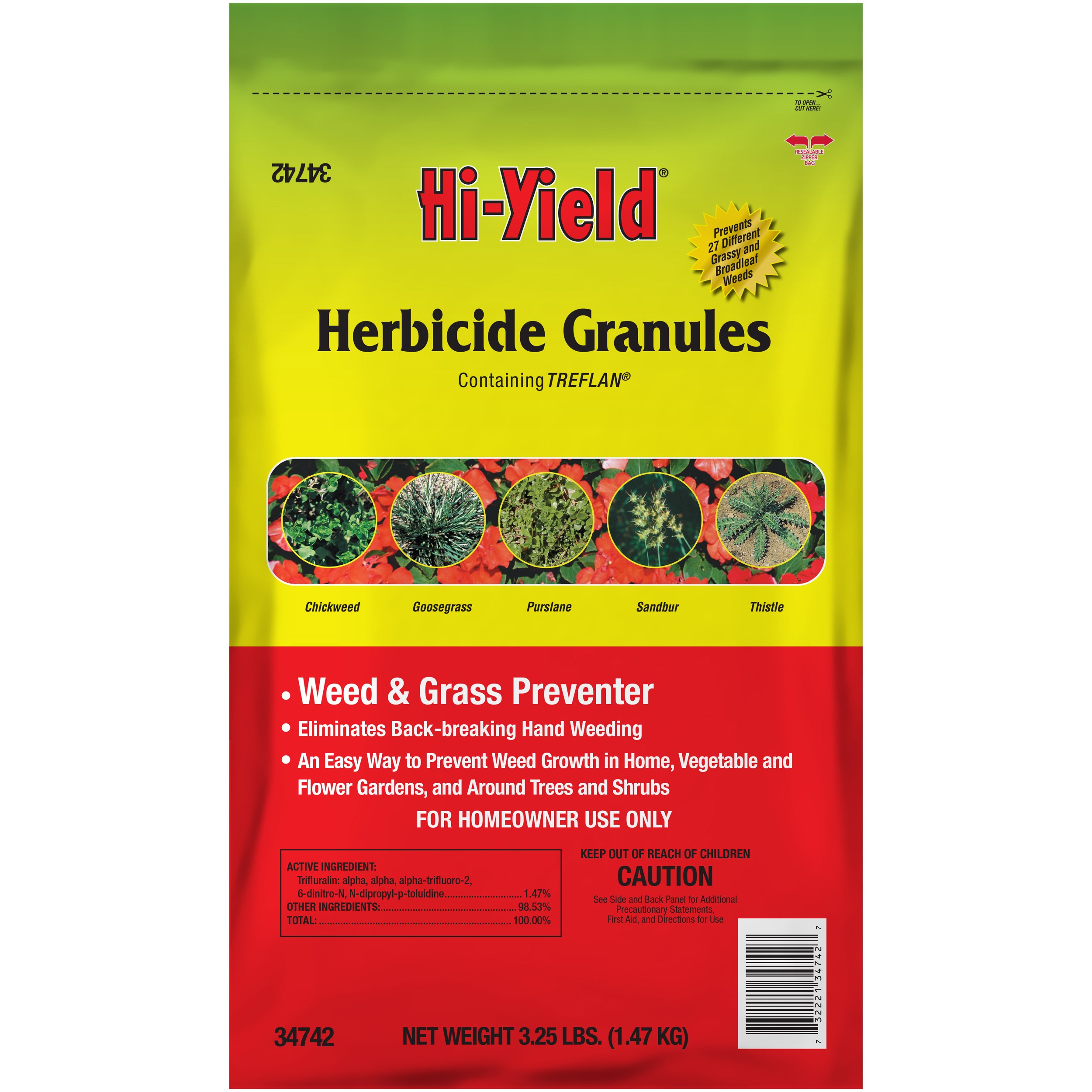 HiYield 3.25# Herbicide Granules Weed And Grass Stopper — priced per each; minimum 12; multiples of 12