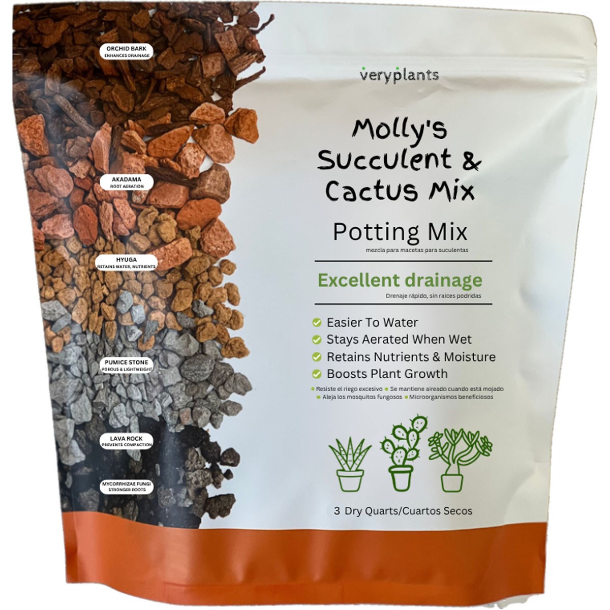 Molly's 3qt Succulent Mix — priced per each; minimum 10; multiples of 10
