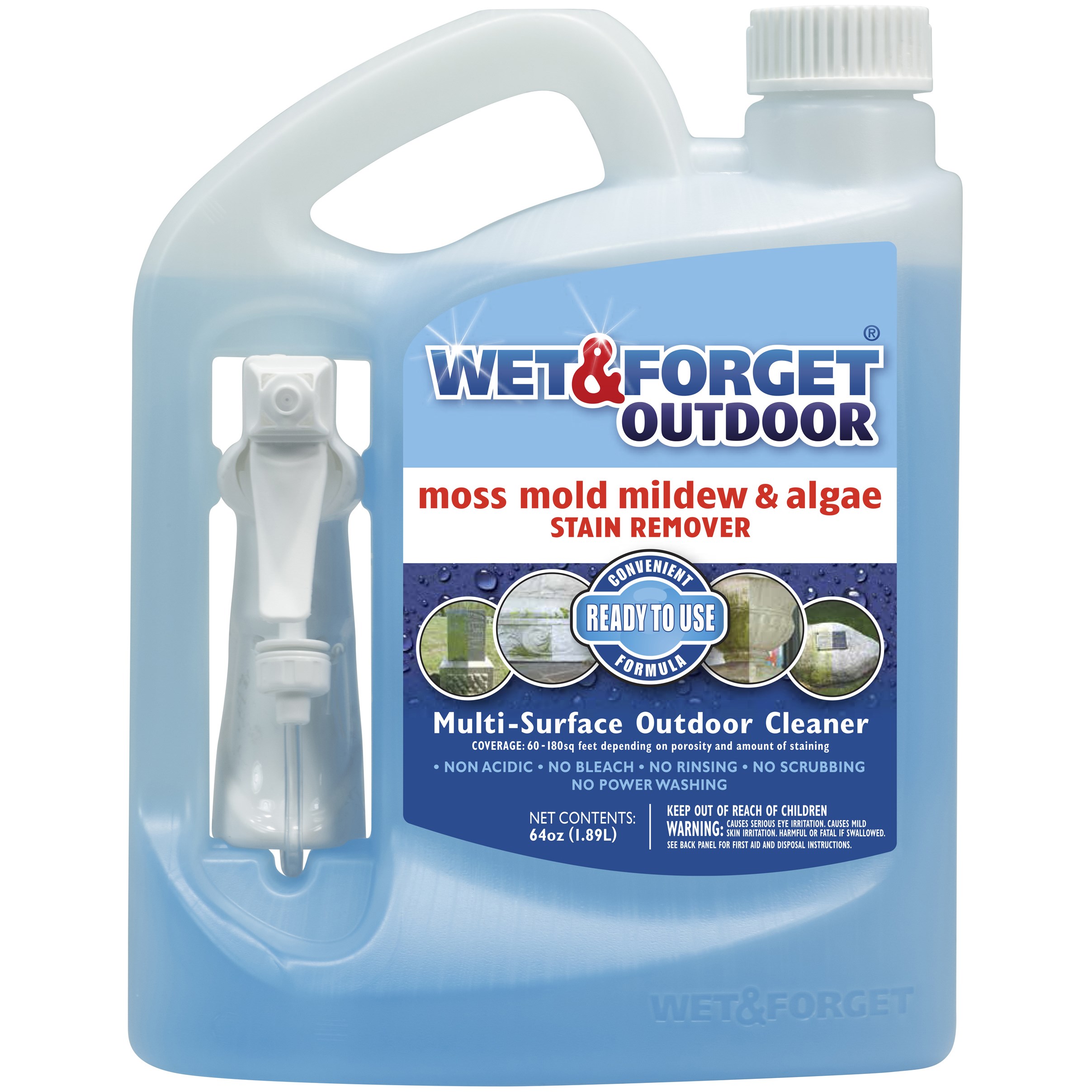 Wet & Forget 64oz Outdoor Mildew Stain Remover RTU — priced per each; minimum 4; multiples of 4