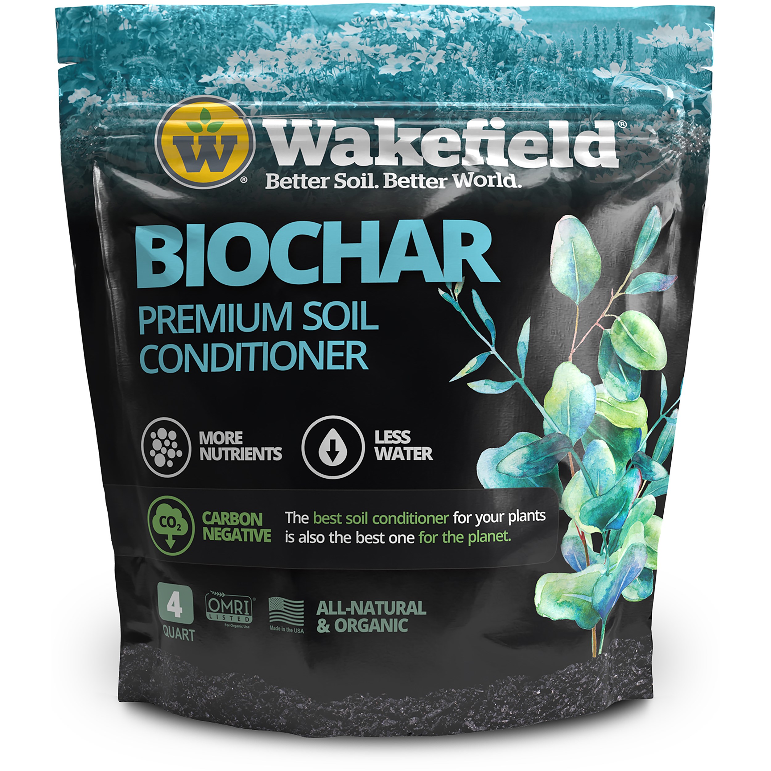Wakefield 4qt Biochar Premium Organic — priced per each; minimum 6; multiples of 6