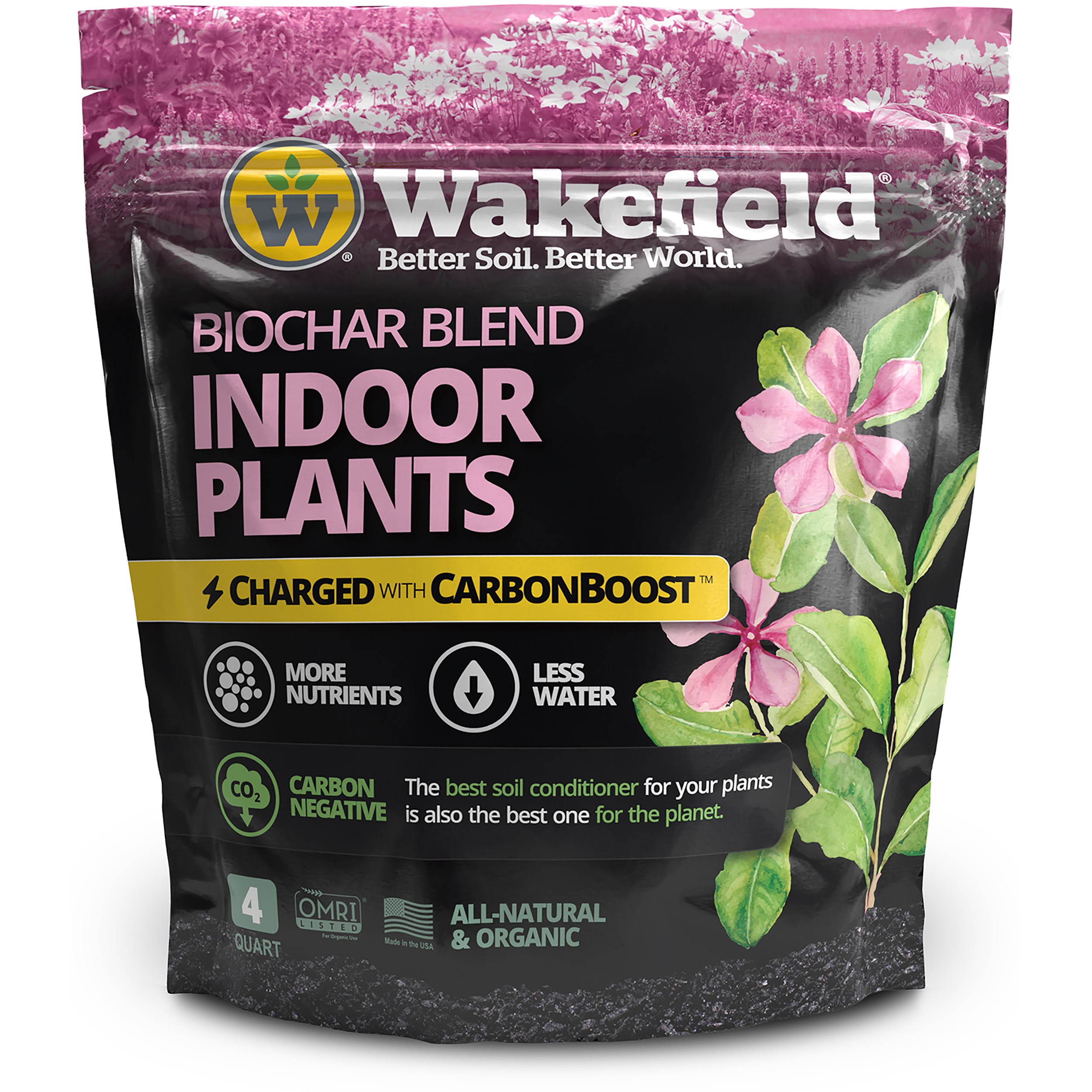 Wakefield 2qt Biochar Houseplants Carbonboost — priced per each; minimum 6; multiples of 6