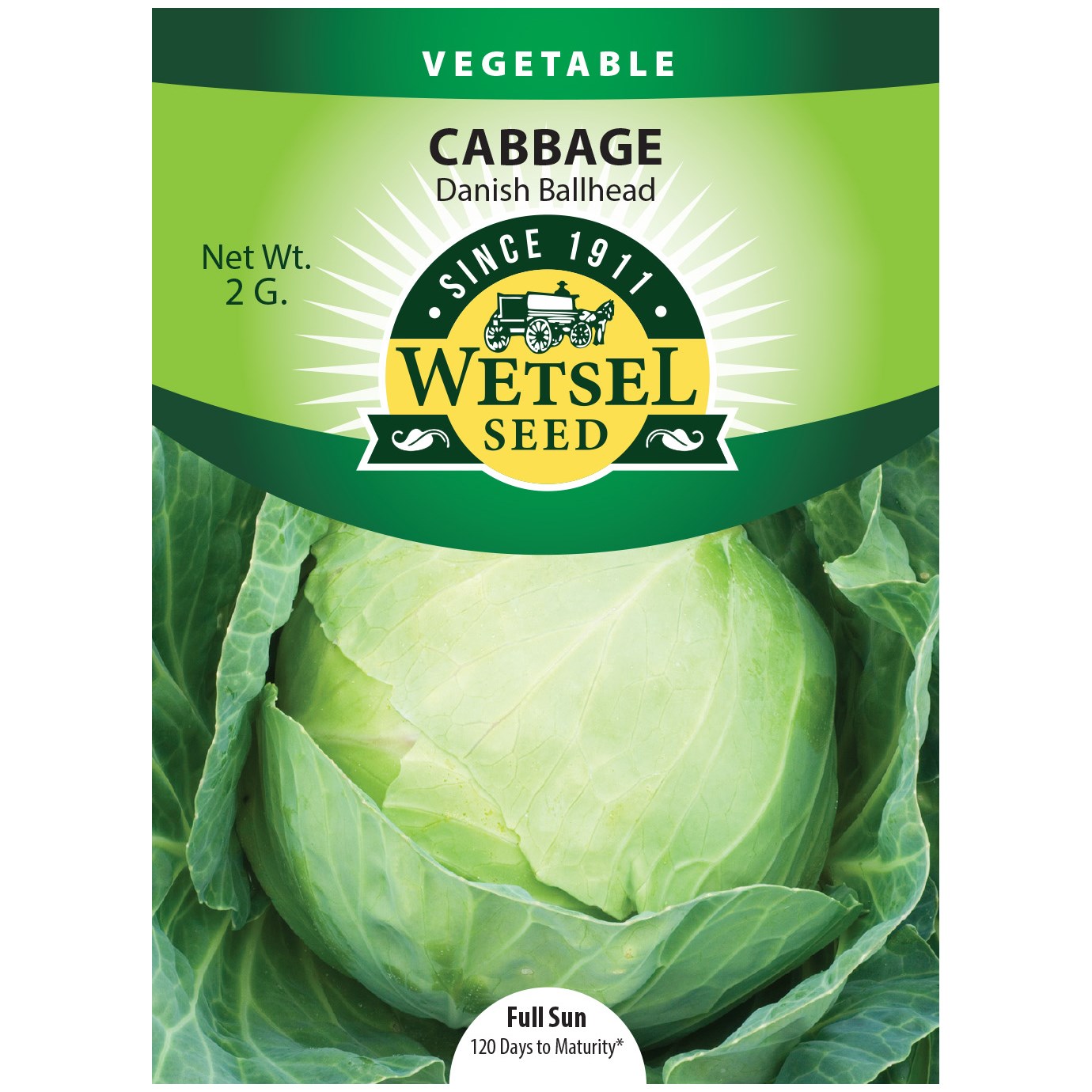 Cabbage, Danish Ballhead 2 Grams — priced per each; minimum 5; multiples of 5