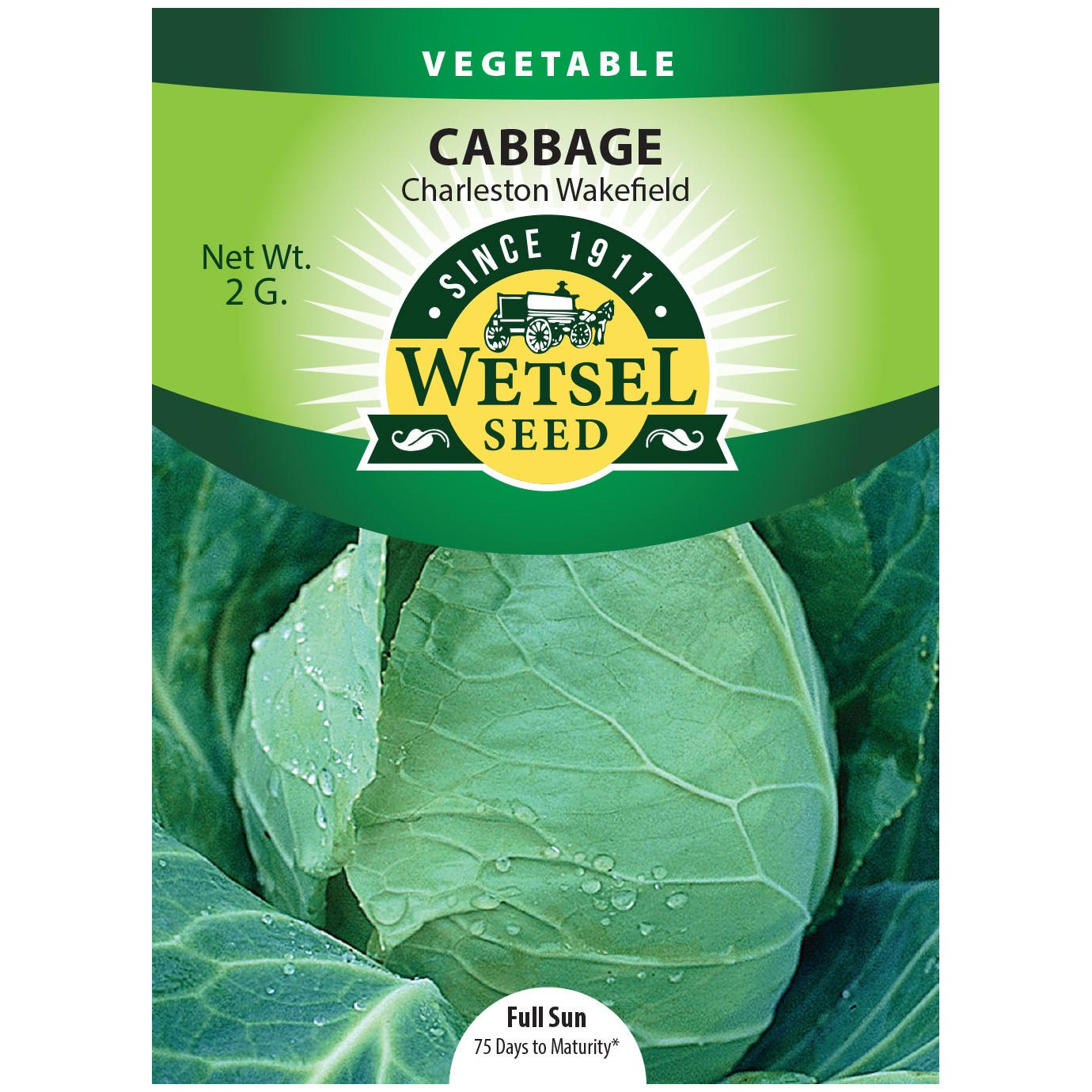 Cabbage, Charleston Wakefield 2 Grams — priced per each; minimum 5; multiples of 5