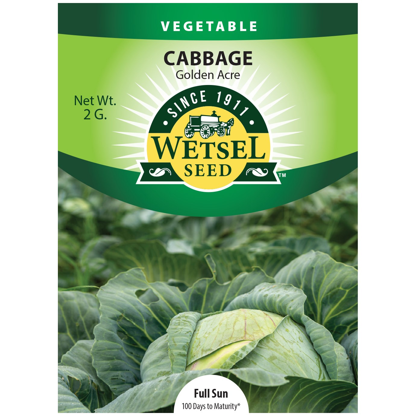 Cabbage, Golden Acre 2 Grams — priced per each; minimum 5; multiples of 5