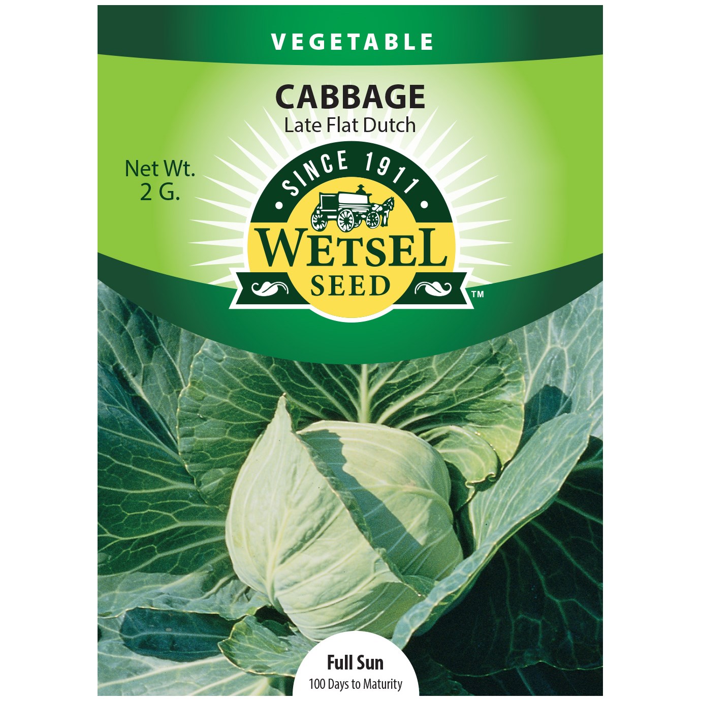 Cabbage, Premium Late Flat Dutch 2 Grams — priced per each; minimum 5; multiples of 5