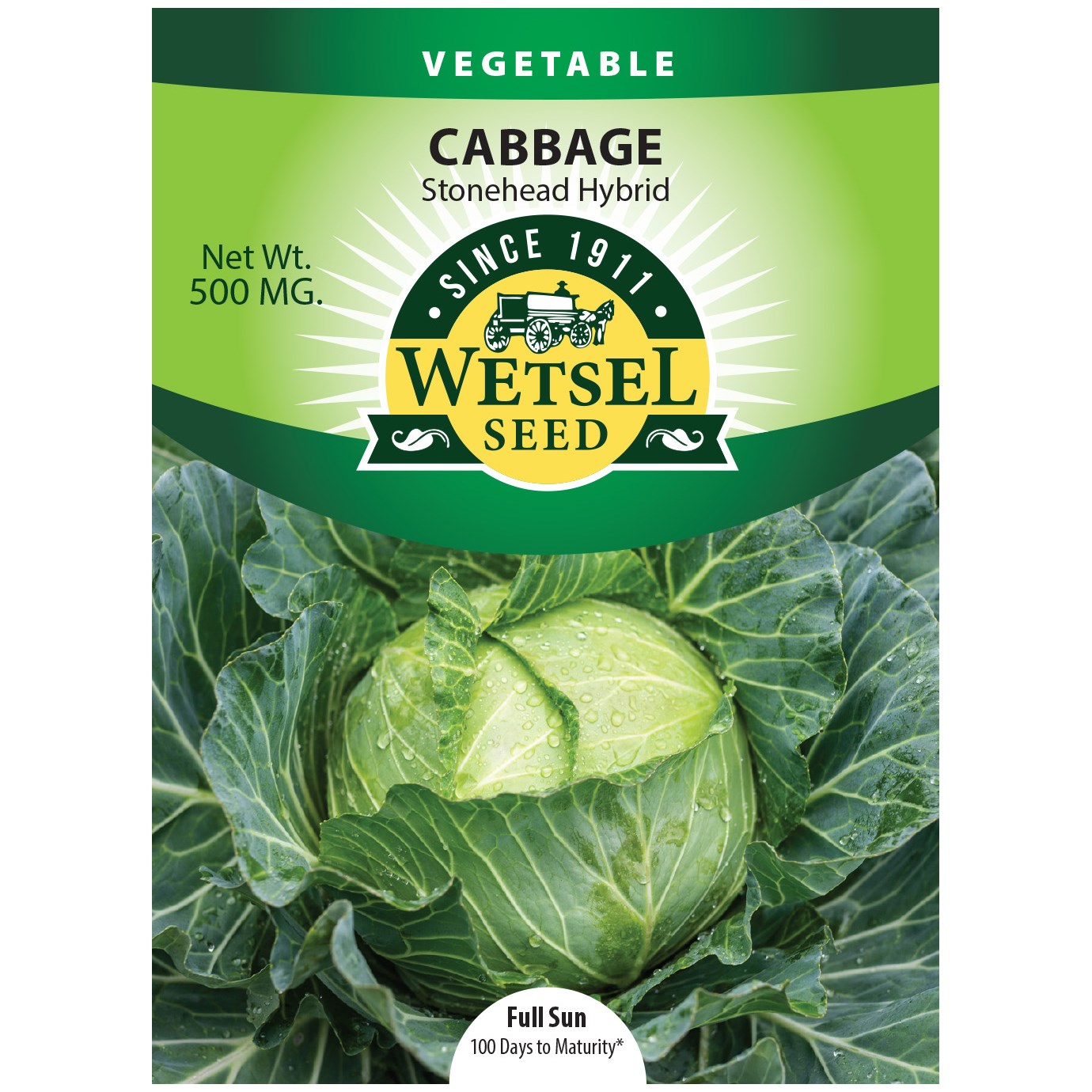 Cabbage, Stonehead Hybrid 500mg — priced per each; minimum 5; multiples of 5